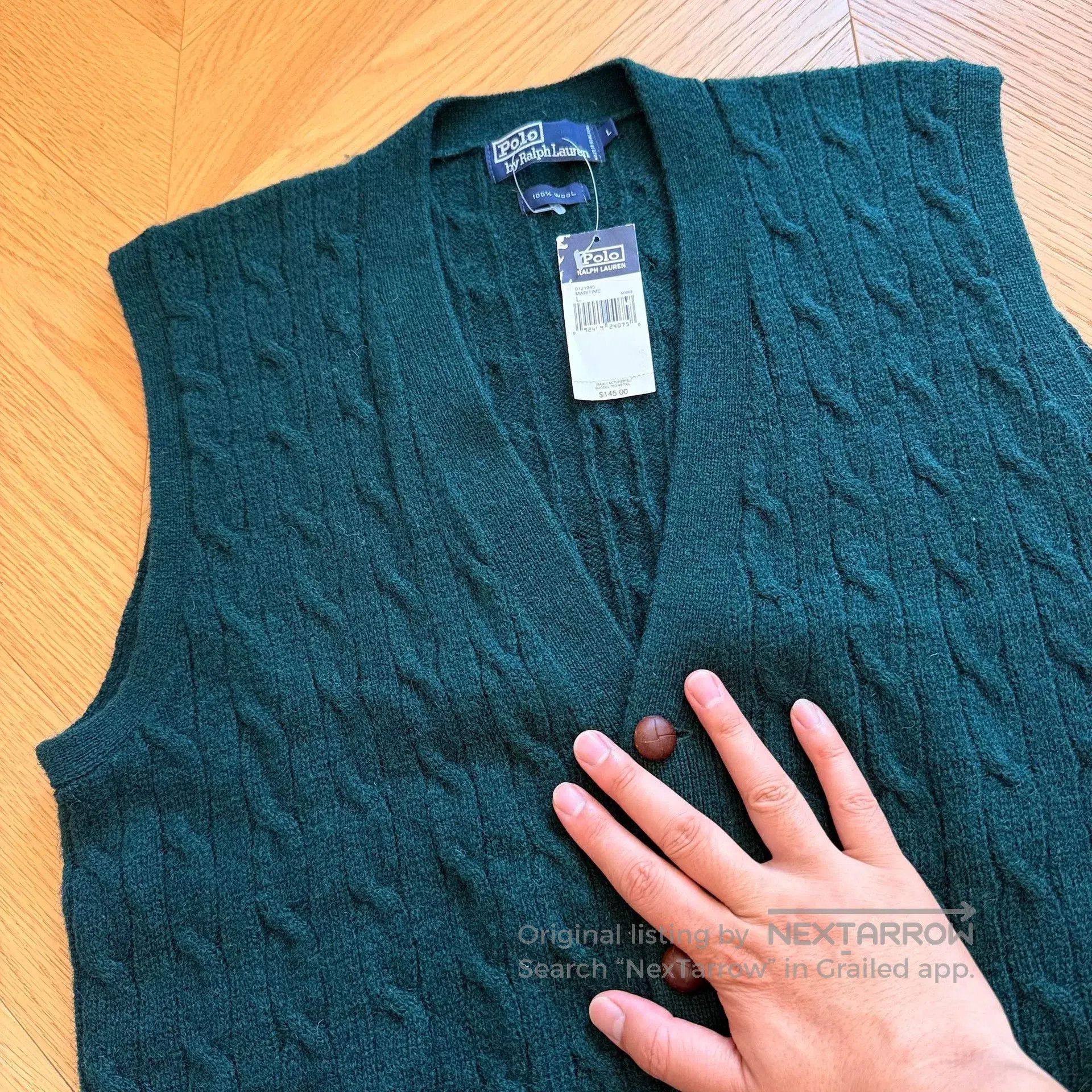 RLX Ralph Lauren Classic Wool Cable Knit Vest Sweater. Size US L / EU 52-54 / 3 - 4 Thumbnail