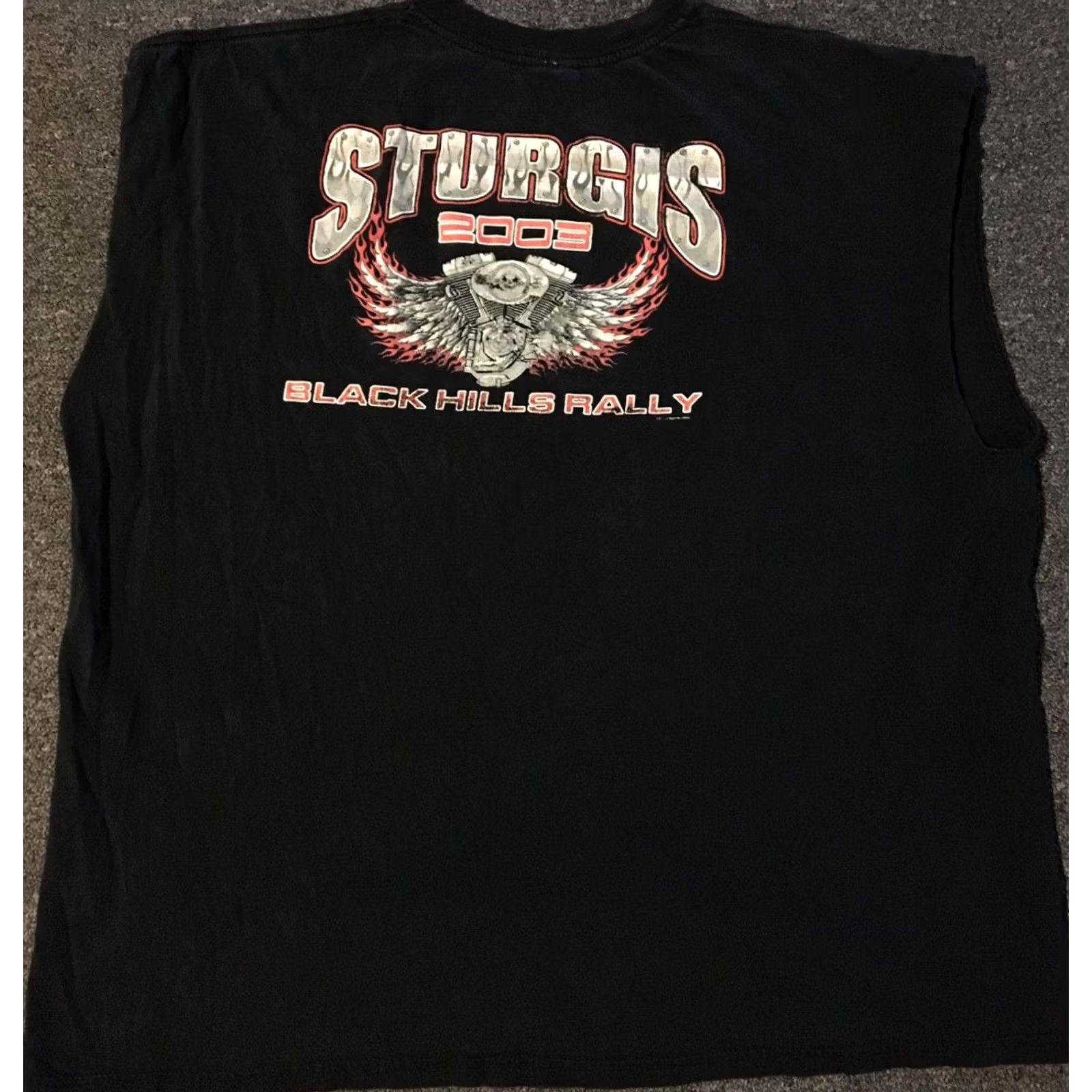 Vintage VINTAGE Sturgis Rally 2003 Faded Distress Tank Shirt XL Black Harley Davidson Grunge USA Biker 90s Tank Top Mens Size US XL / EU 56 / 4 - 2 Thumbnail