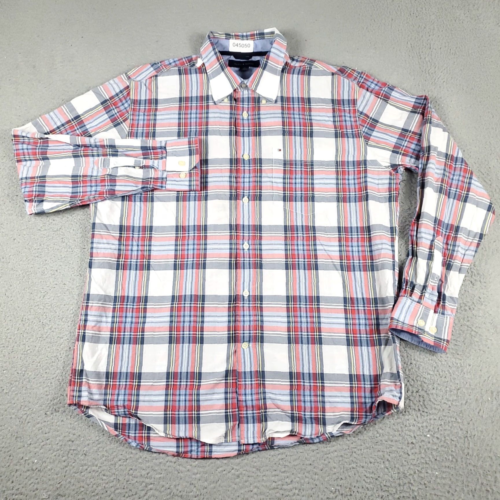 Tommy Hilfiger Tommy Hilfiger Shirt Mens Large Red Plaid Button-Up Long Sleeve Casual Classic Preppy Mens Size US L / EU 52-54 / 3 - 2 Thumbnail
