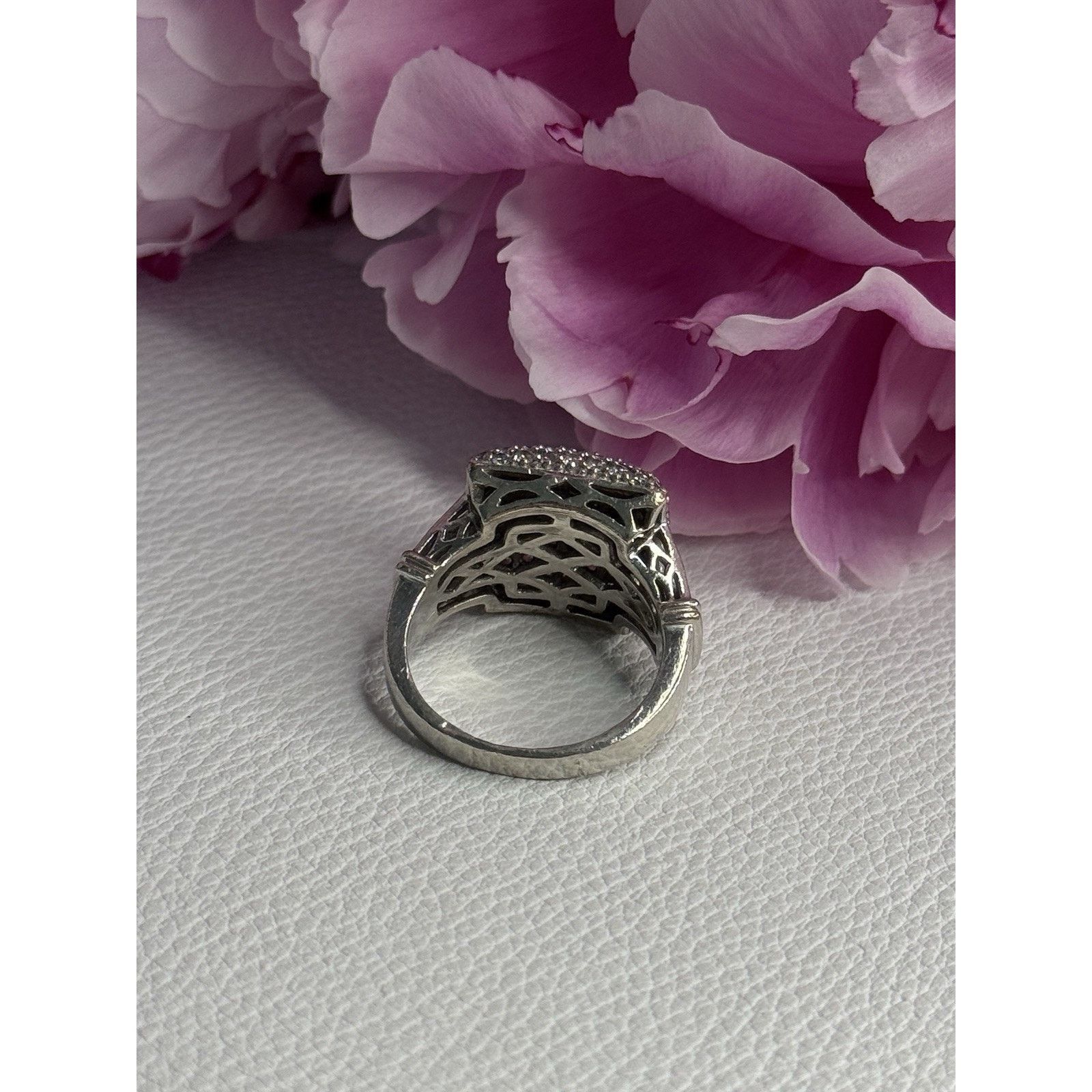 Jewelry 925 STERLING SILVER WHITE SAPPHIRE RING SIZE 7 Size ONE SIZE - 4 Thumbnail