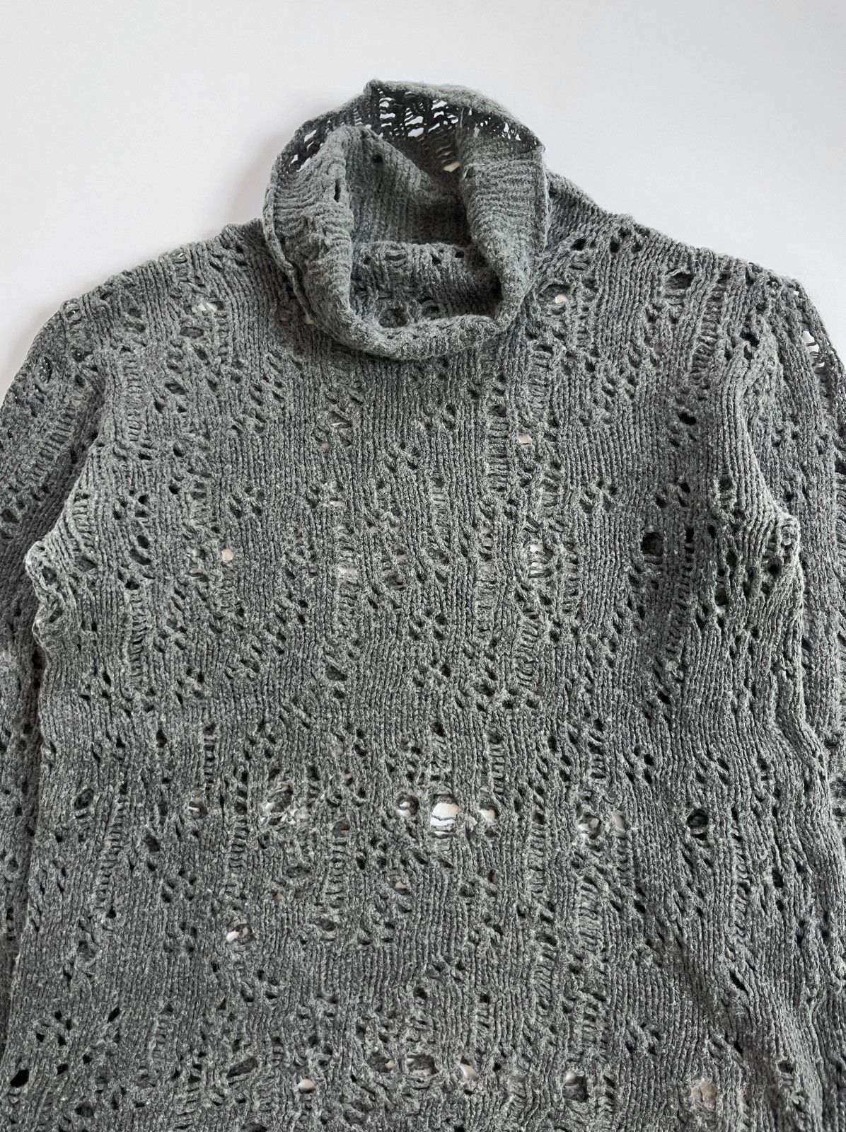 Comme des Garcons × Junya Watanabe Junya Watanabe AW02’ high neck distressed grunge knit Size US M / EU 48-50 / 2 - 8 Thumbnail