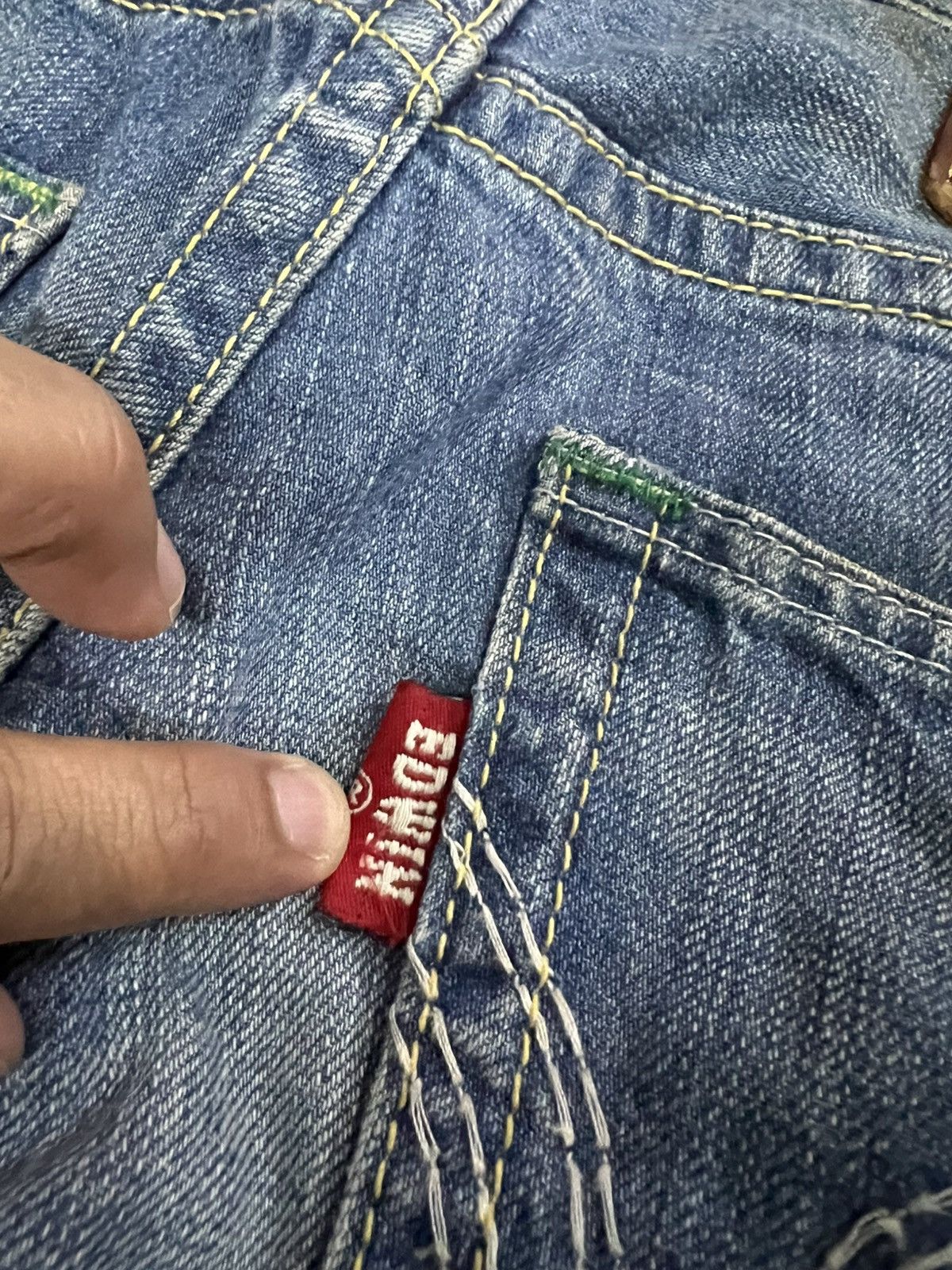 Edwin × If Six Was Nine 🌈Edwin Blue Trip Distressed Jean Japan Size US 30 / EU 46 - 19 Thumbnail