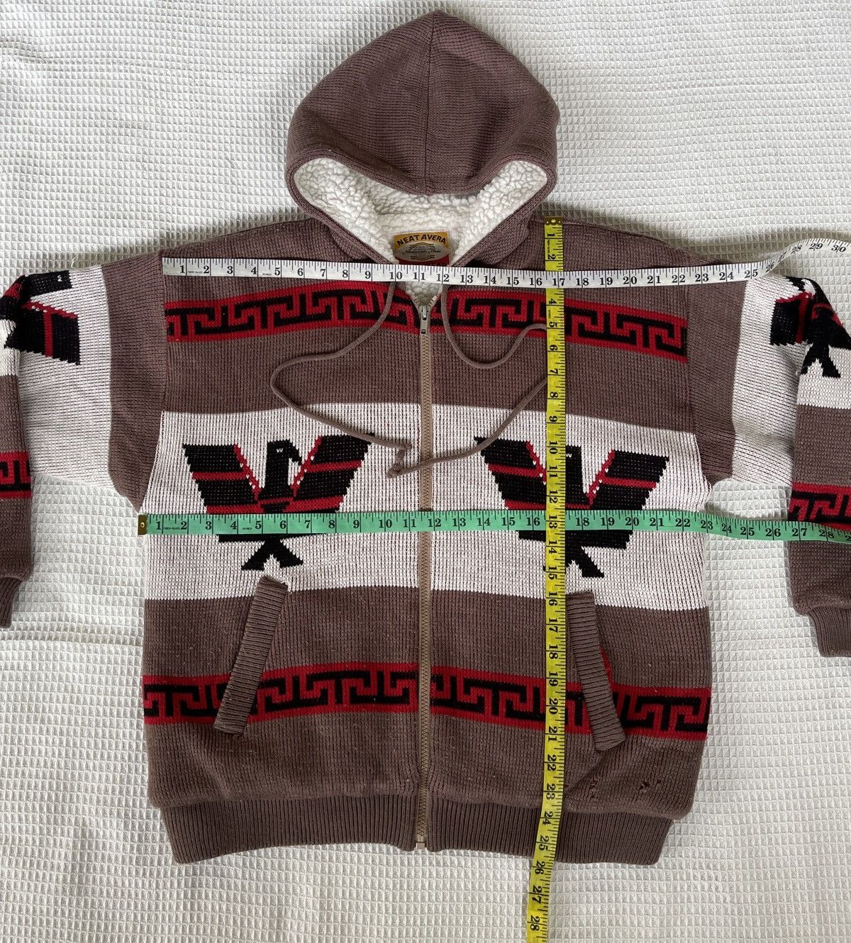 Native vintage 80s Thunderbird Eagle native-pattern hoodie Jacket Size US L / EU 52-54 / 3 - 5 Thumbnail