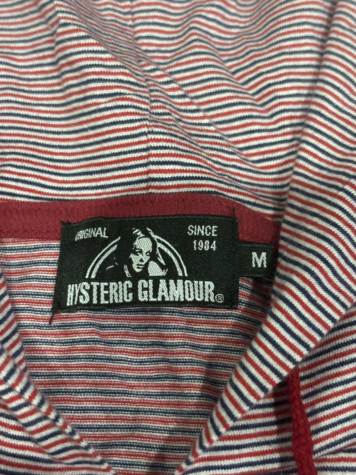 Hysteric Glamour × Japanese Brand × Vintage Hysteric Glamour Red Stripped hoodie zipper Size M / US 6-8 / IT 42-44 - 3 Thumbnail