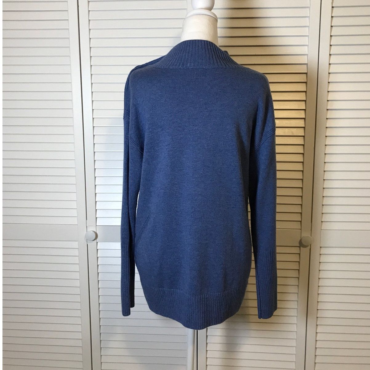 Other Talbots Blue High Neck Long Sleeve Sweater MP Size M / US 6-8 / IT 42-44 - 2 Thumbnail