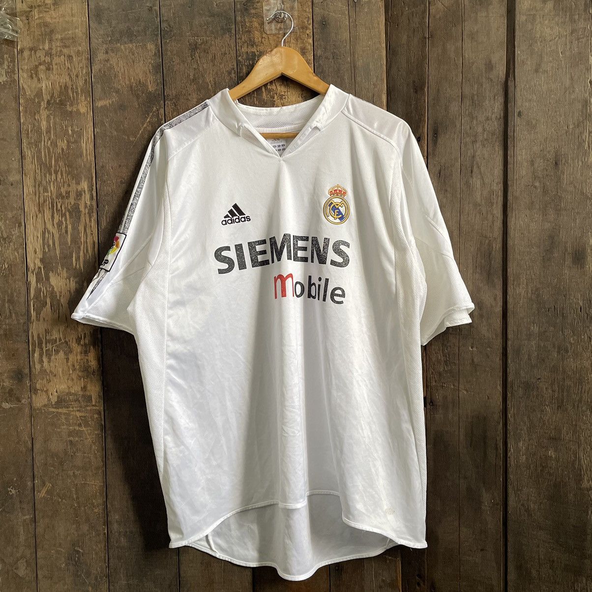 image of Adidas x David Beckham Vintage Real Madrid Fc David Backham Jersey in White, Men's (Size XL)