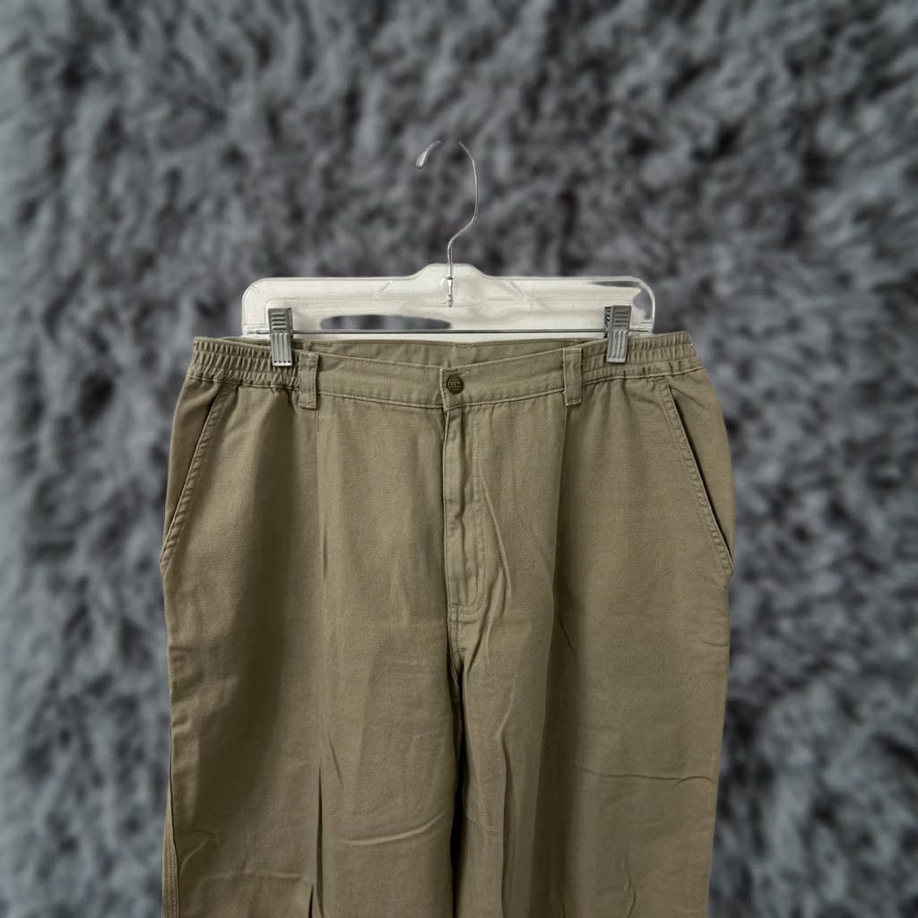 Vintage VINTAGE L.L. Bean Pathfinder Pants Mens 34x28 Khaki Tan Canvas Straight Leg YKK Zip Fly Button Closure casual workwear 5-Pocket Mens Regular Beige Size US 34 / EU 50 - 1 Thumbnail