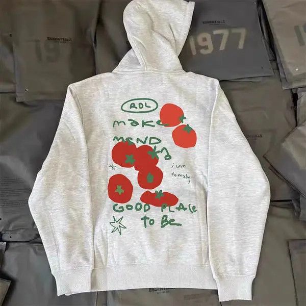 Japanese Brand Grey vintage hoodie with tomato pattern Size US L / EU 52-54 / 3 - 7 Thumbnail