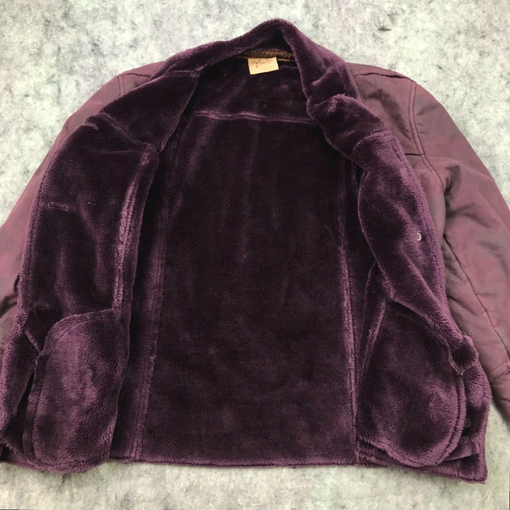 Vintage Cabela's Dick Idol Womens Jacket Medium Maroon Faux Suede Faux Fur Lining Paisley Pattern Button Up Casual Jacket Womens M Purple/Maroon Size M / US 6-8 / IT 42-44 - 6 Thumbnail