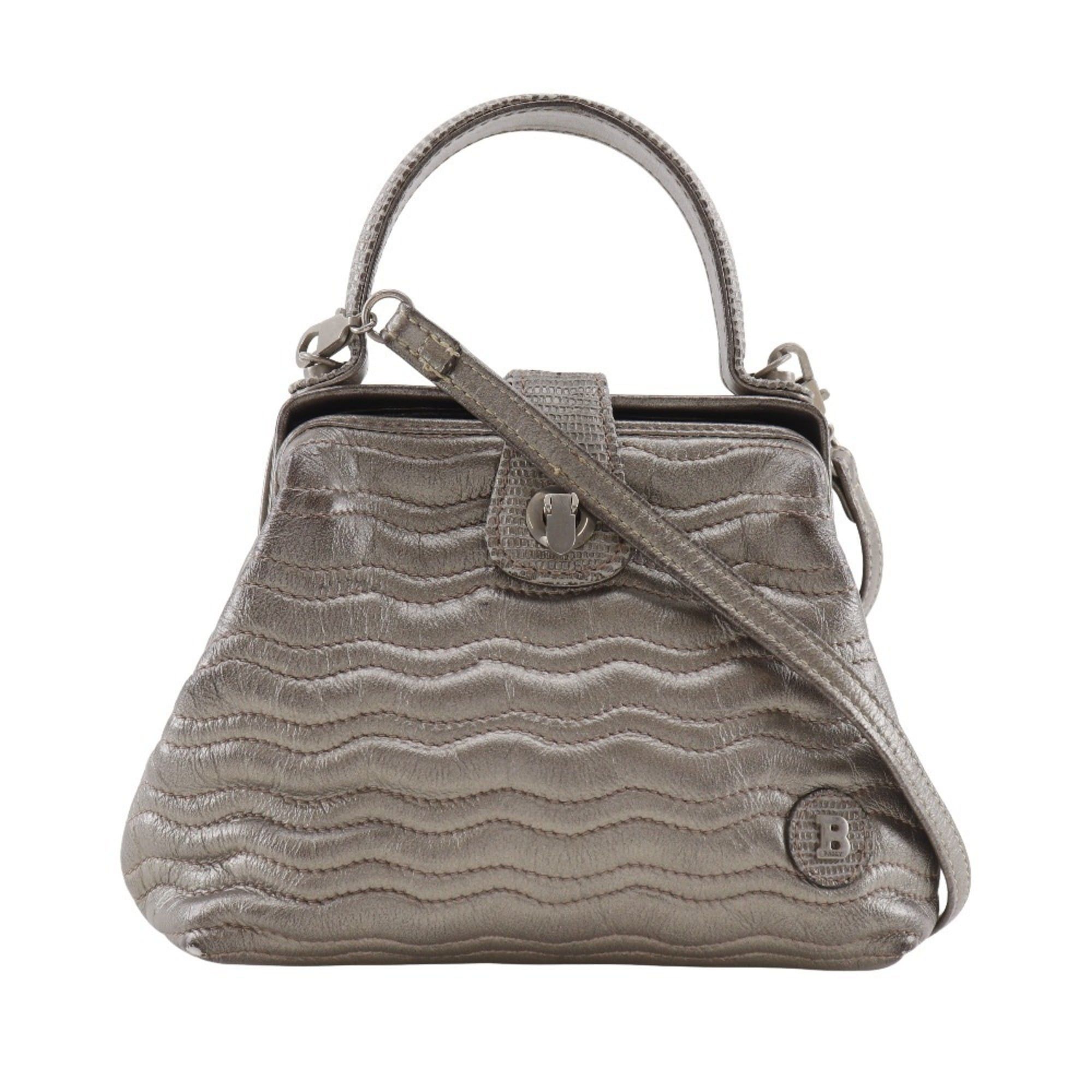 Bally BALLY 2WAY Shoulder Handbag Leather Bronze 2way Clasp 2WAYShoulder Women's Size ONE SIZE - 1 Thumbnail