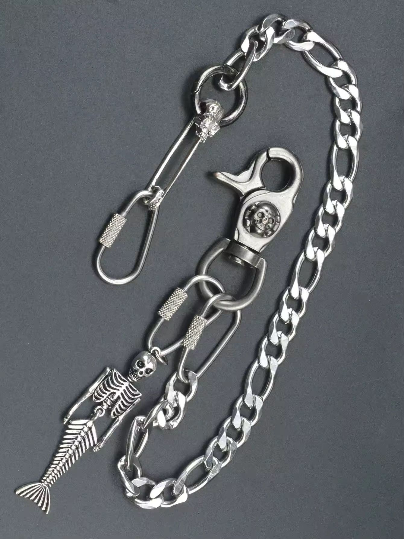Jewelry Punk 12 inch Short Gunmetal Wallet Chain Size ONE SIZE - 3 Thumbnail