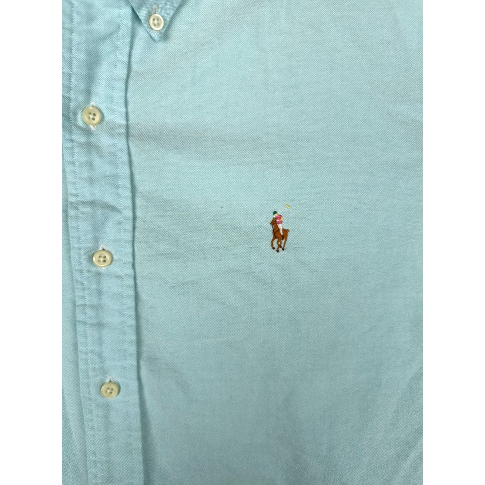Polo Ralph Lauren VINTAGE Polo Ralph Lauren Shirt Men XL Blue Button-Up Cotton Long Sleeve Solid, Pocketed, Collared, Regular Fit, Wool? Size US XL / EU 56 / 4 - 6 Thumbnail