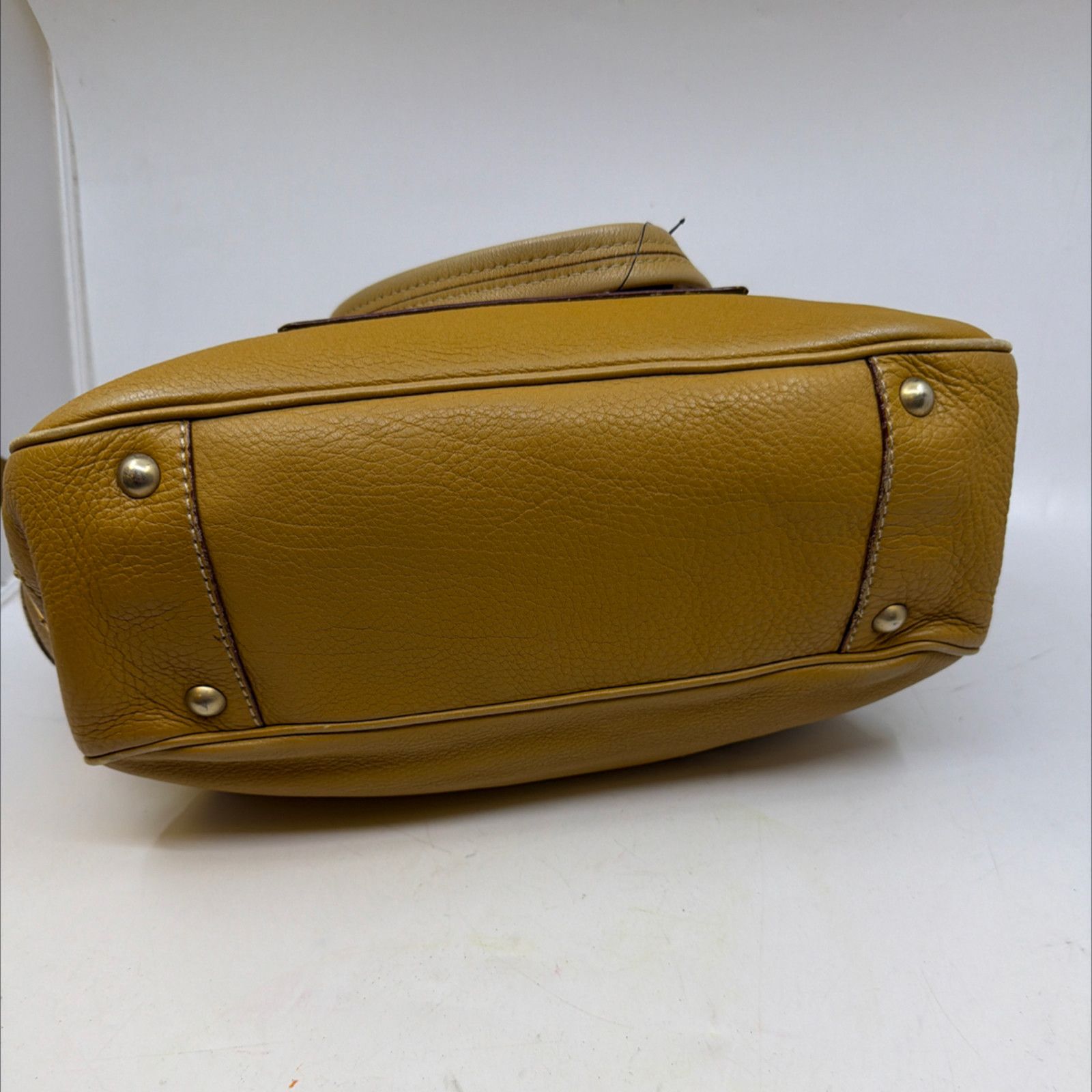 Prada Prada Mustard Yellow Pebbled Leather Satchel Handbag Size ONE SIZE - 5 Thumbnail