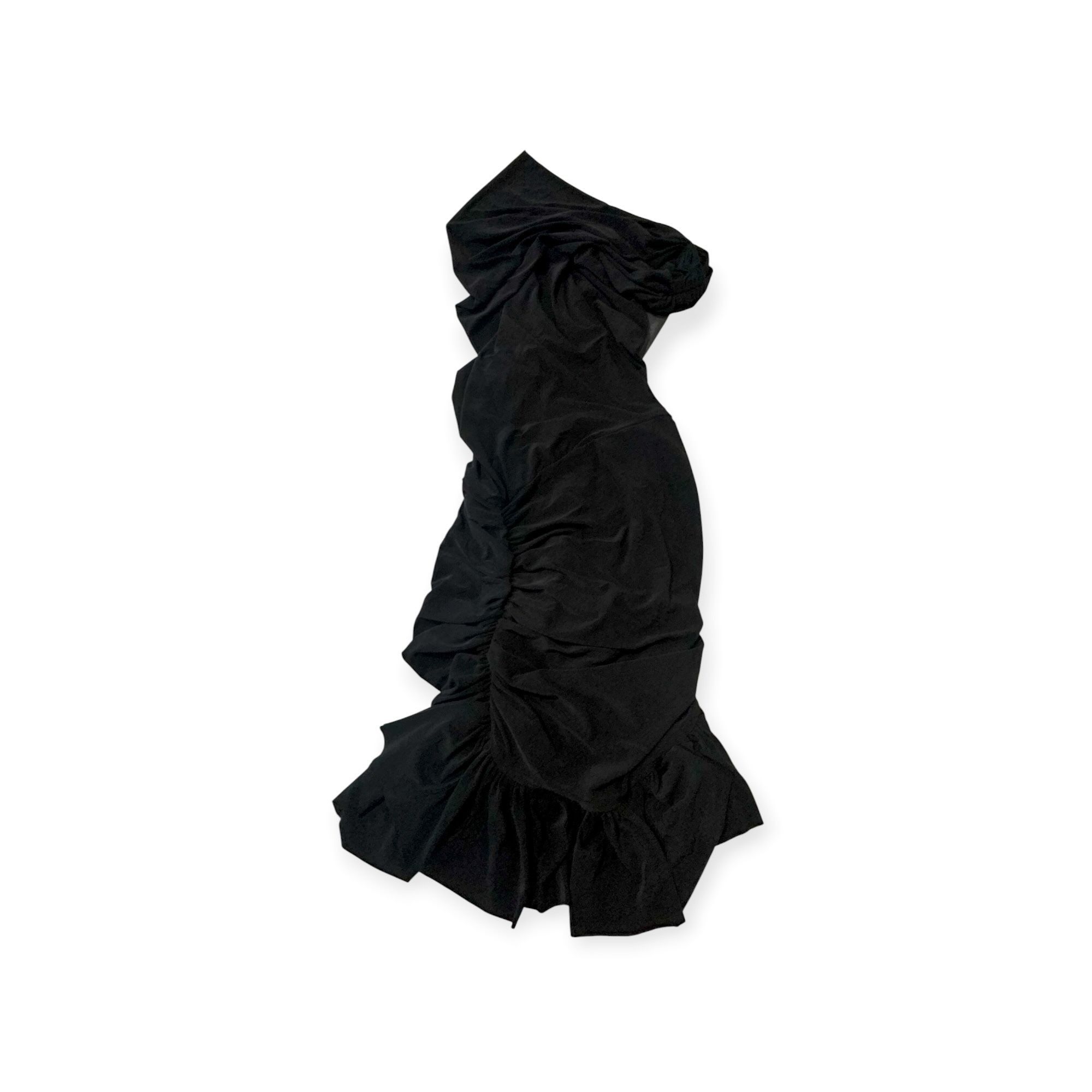 Norma Kamali Norma Kamali One Shoulder Peasant Mini Dress, Black, Size Size S / US 4 / IT 40 - 8 Thumbnail