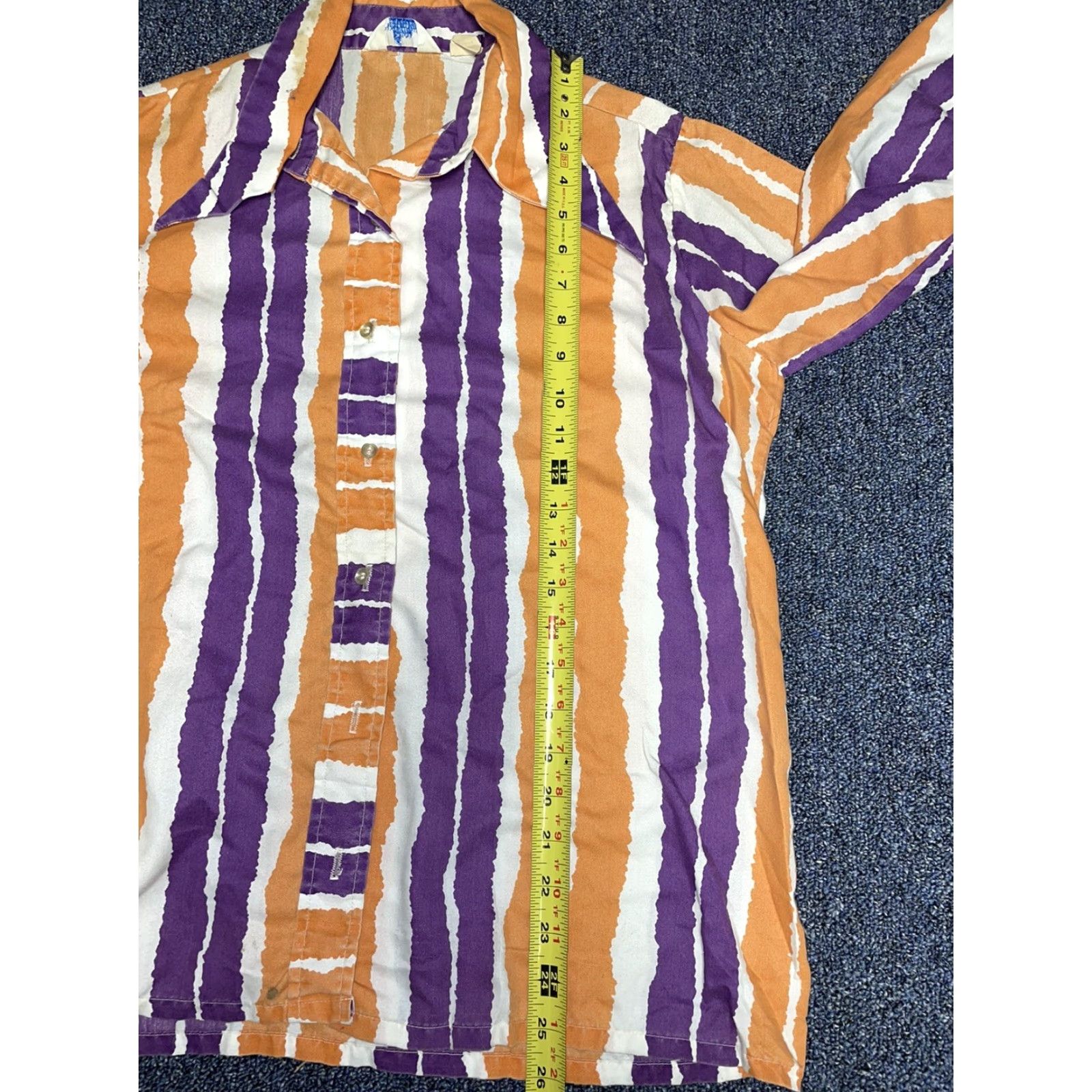 Sears VINTAGE Sears Shirt All Over Print Mens Medium 70s Nylon KLOPMAN MILLS Long Sleeve Button-Front Hipppy Decade 1970s Size US M / EU 48-50 / 2 - 5 Thumbnail