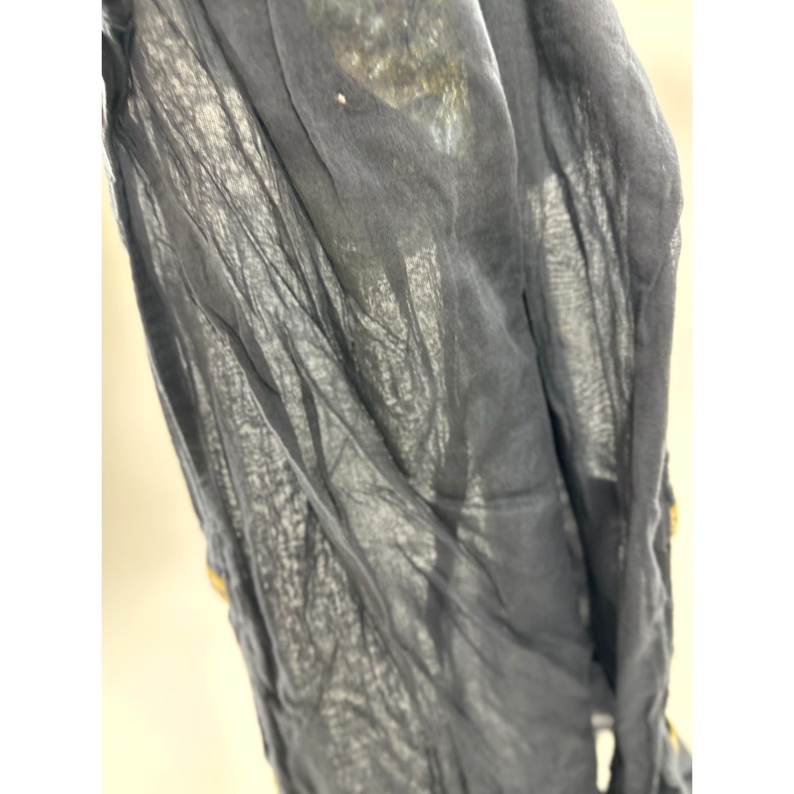 Velvet VINTAGE Velvet Dress Womens M Black A-Line Embroidered Pocket Hem Ruffle Side V-Neck Short Sleeve 100% Cotton Size M / US 6-8 / IT 42-44 - 5 Thumbnail