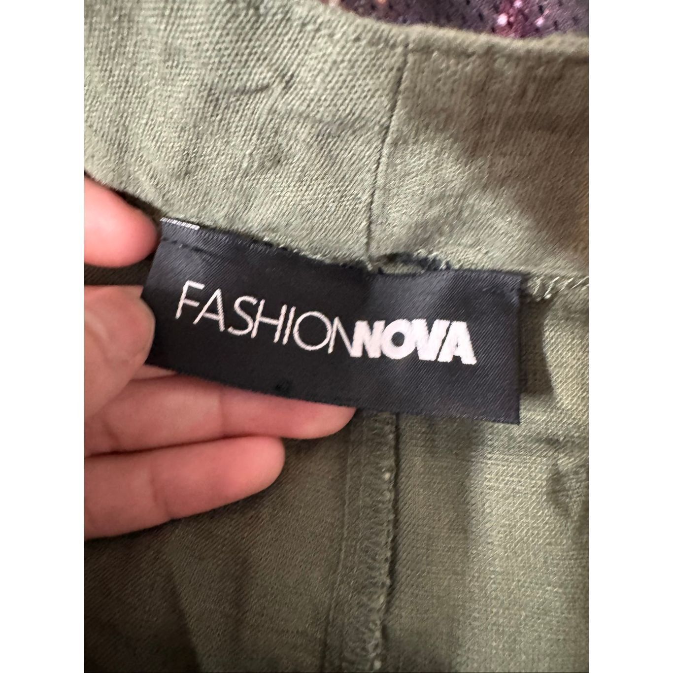 Other Fashion Nova Olive Green Wide Leg Pants Size M Linen Blend H Size 30" / US 8 / IT 44 - 8 Thumbnail