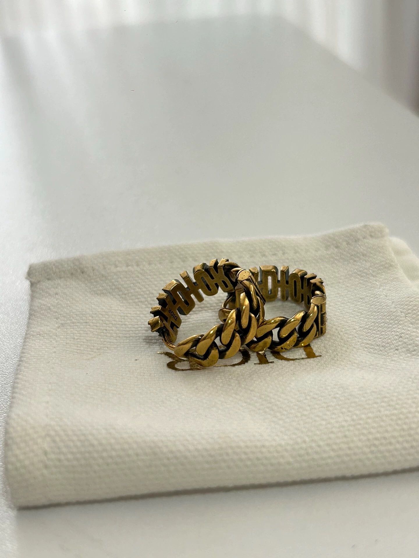 Dior DIOR Vintage Copper Letter Hoop Earrings Size ONE SIZE - 1 Thumbnail