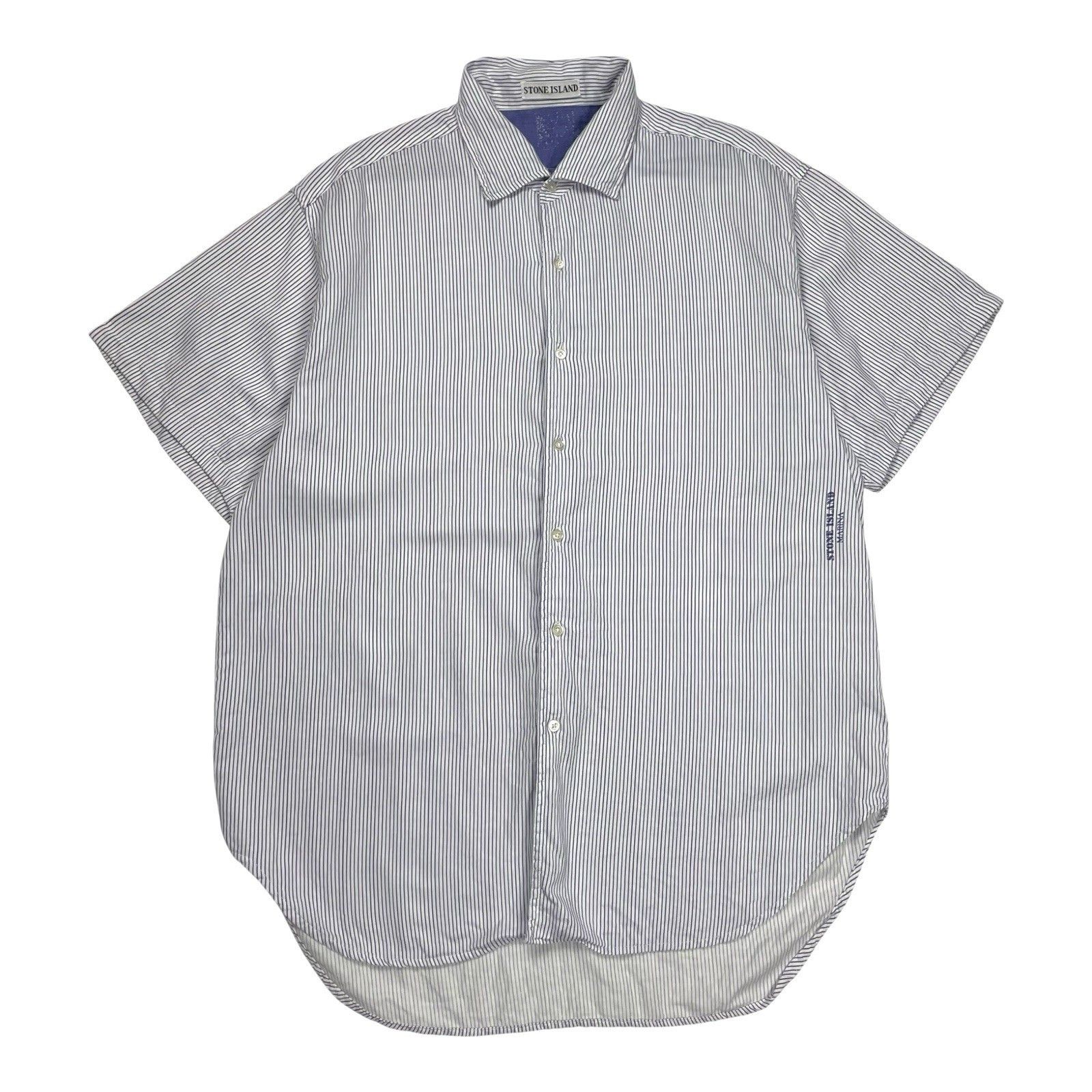 Stone Island Vintage Stone Island Marina Striped Shirt Spell Out Large L Size US L / EU 52-54 / 3 - 1 Thumbnail