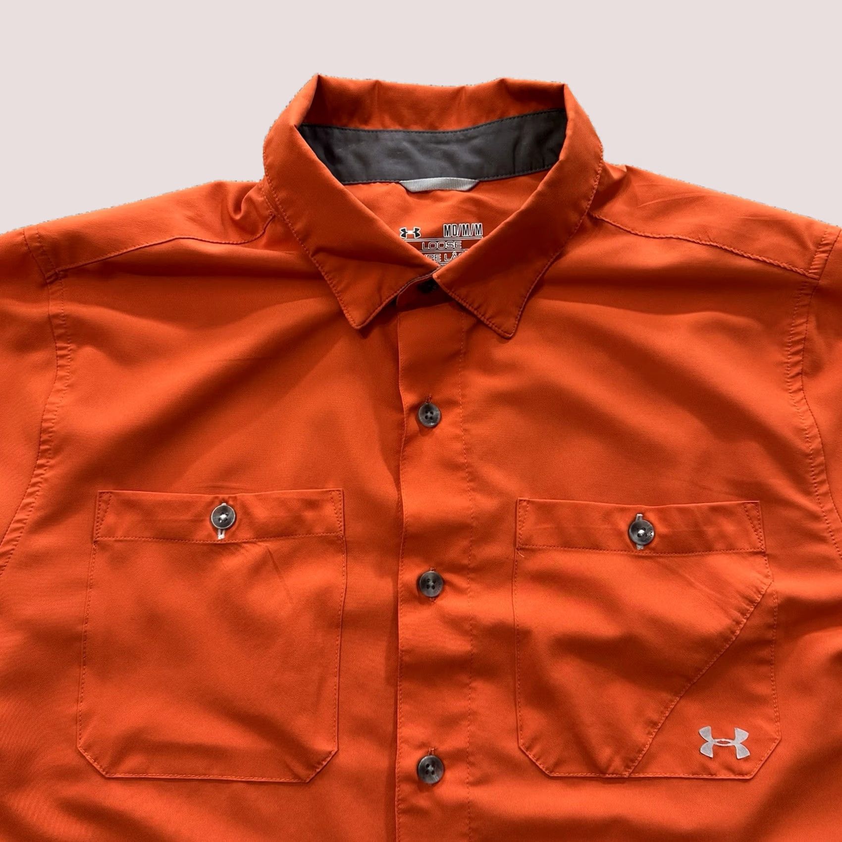 Under Armour Under Armour Shirt Mens M Orange SS Loose Fit Chesapeake Outdoor Fishing Work Size US M / EU 48-50 / 2 - 1 Thumbnail