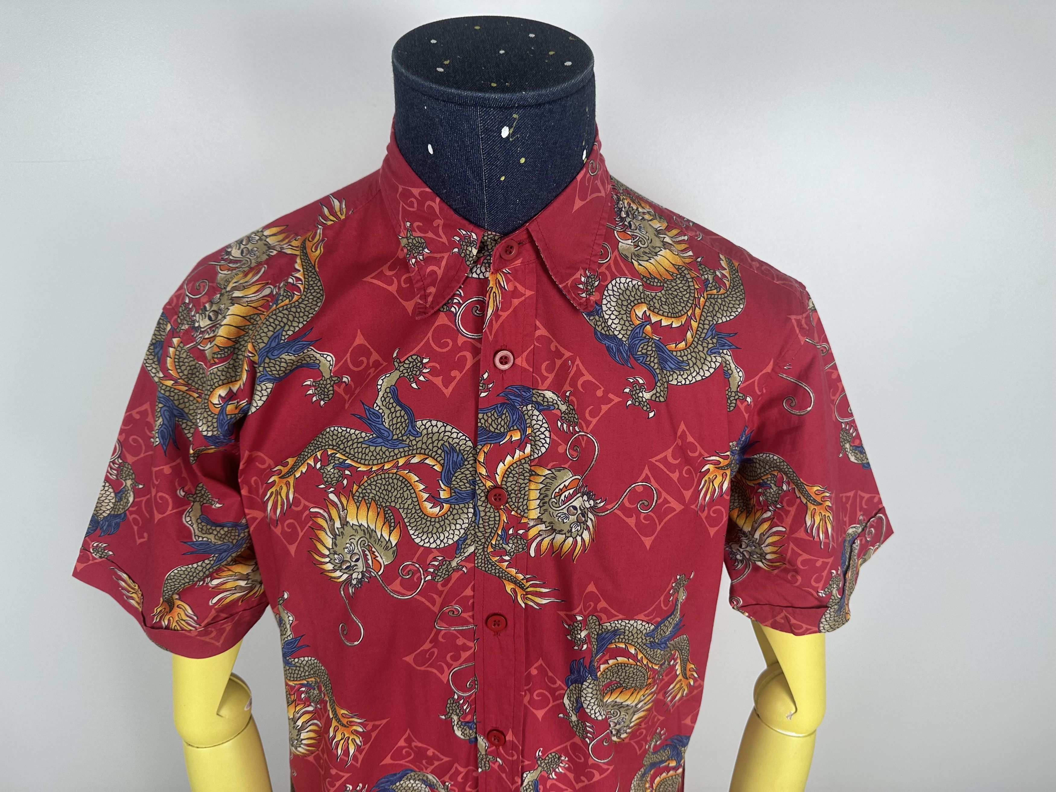 Vintage Dragon Vintage Button down 90s Unisex oversized blouse print Size US M / EU 48-50 / 2 - 3 Thumbnail