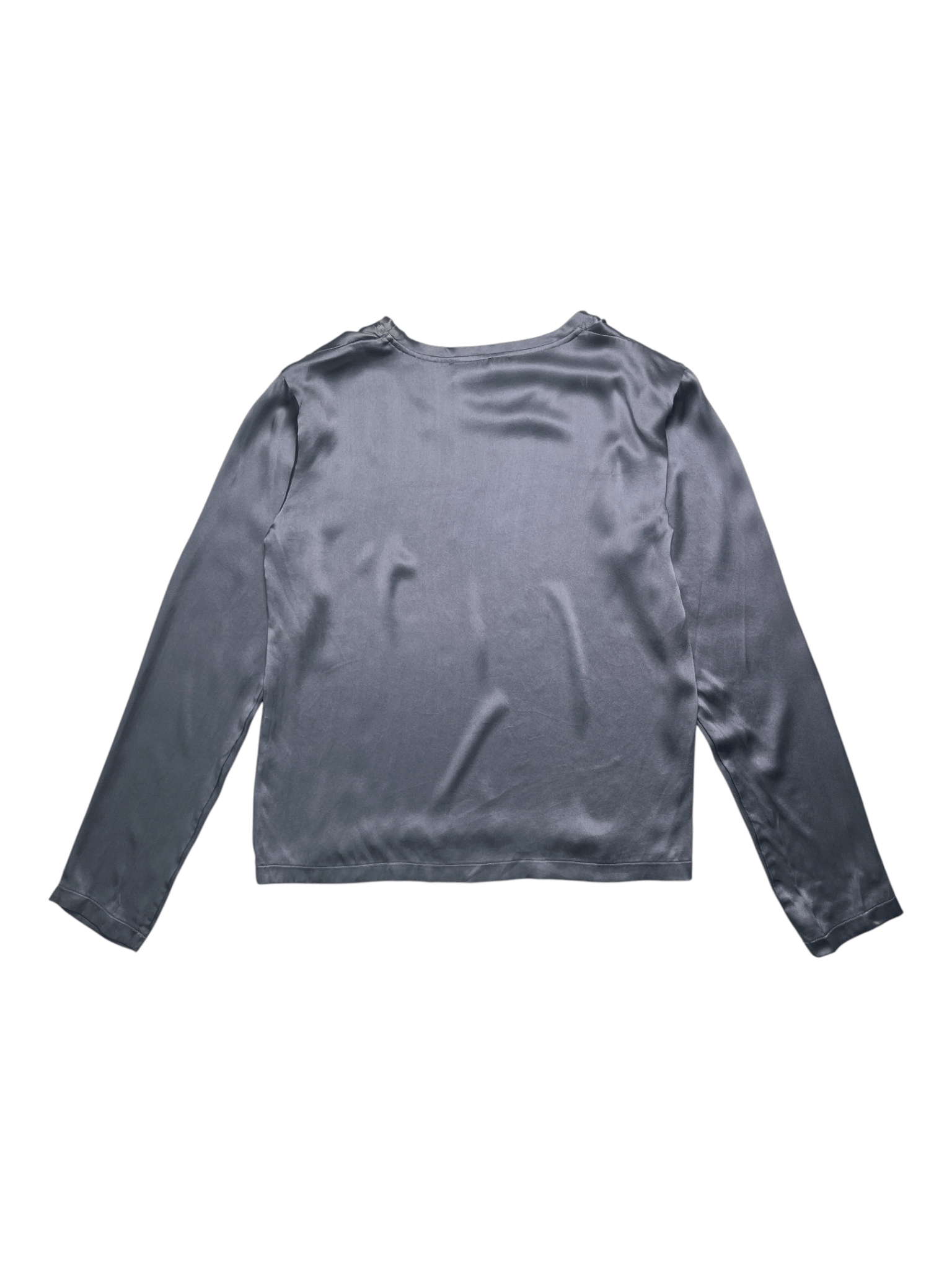 Yves Saint Laurent Yves Saint Laurent Silver Blue Round Neck Top Size M / US 6-8 / IT 42-44 - 2 Thumbnail