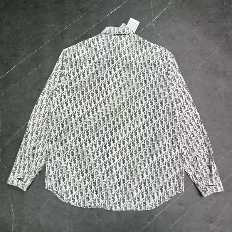 Dior DIOR Water Washed Gray Denim Logo Shirt-2506 Size US L / EU 52-54 / 3 - 3 Thumbnail