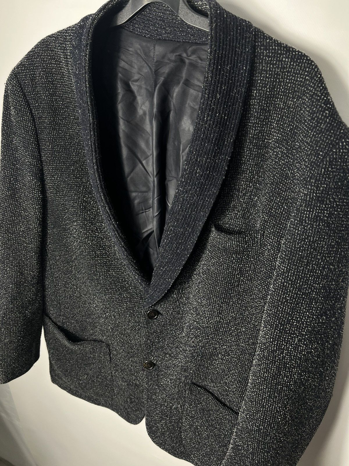 Issey Miyake Vintage Issey Miyake 90s Wool Knit Shawl Blazer Cardigan Size US XL / EU 56 / 4 - 2 Thumbnail