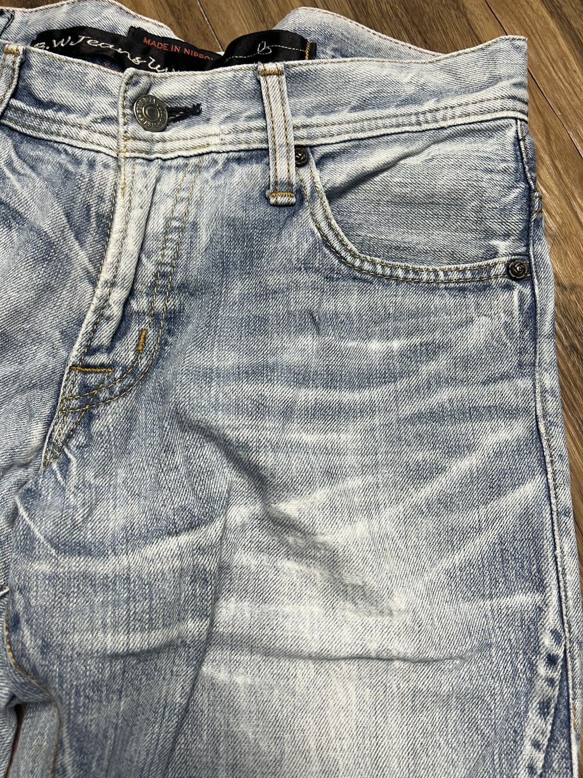 If Six Was Nine B.W.Luxe Japanese Distressed Jeans Light Wash (43) Size 30" / US 8 / IT 44 - 8 Thumbnail