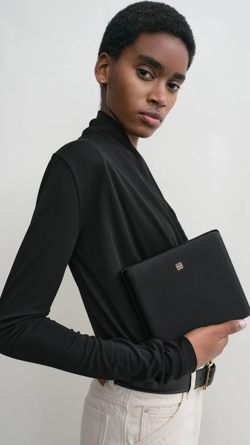 Toteme os11x0326 Size: OS / Satin Box Clutch in Black Size ONE SIZE - 2 Thumbnail