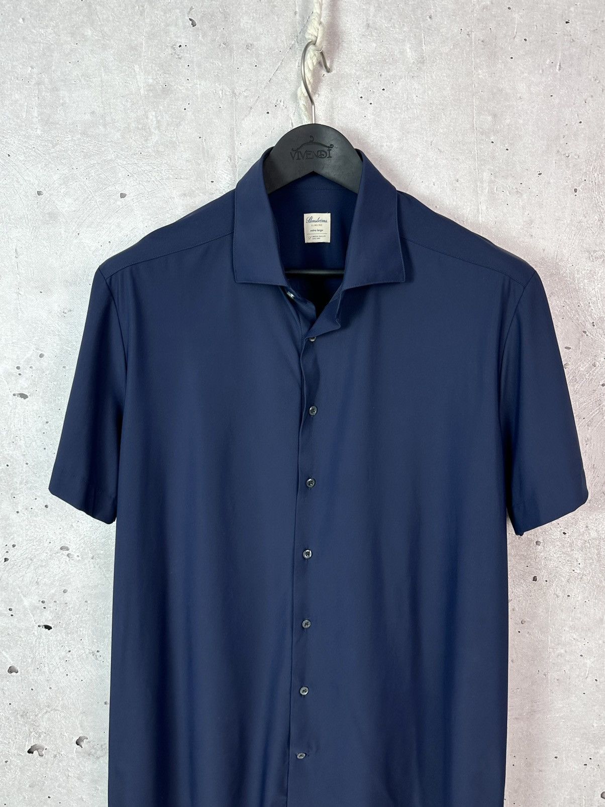 Strenstroms Stenstroms Slimline Short Sleeve Navy Men’s Button-up Shirt Size US XL / EU 56 / 4 - 2 Thumbnail