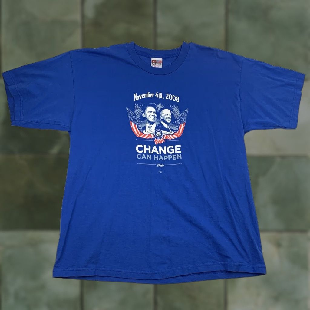 Vintage Obama Biden Shirt Adult 2XL Blue Campaign Shirt Mens 2XL Blue USA 2008 Washington DC Capita l Size US XXL / EU 58 / 5 - 1 Thumbnail