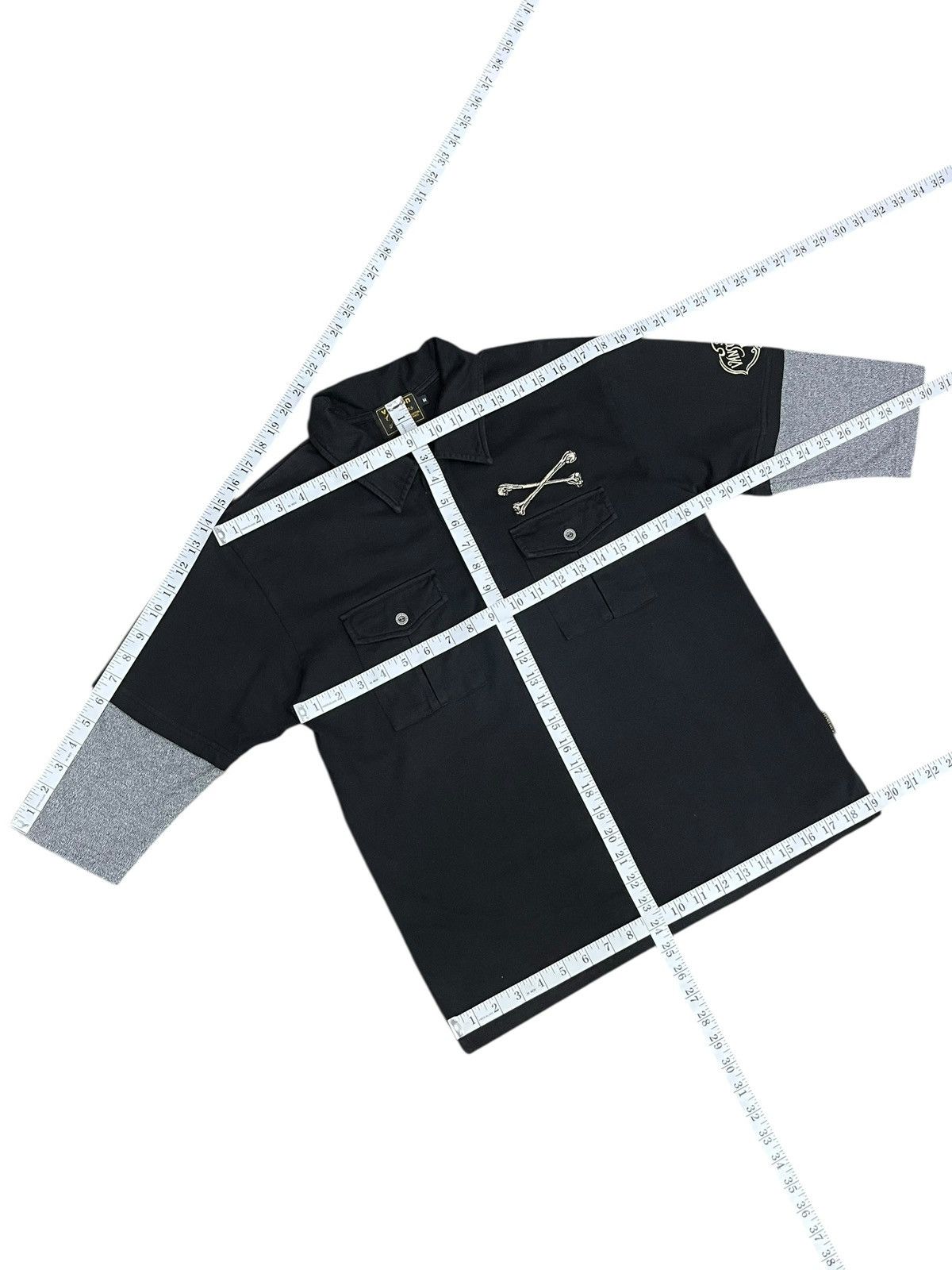 Vanson Leathers Vanson Double Skull Wings Crossbone Punk Biker Polo Size US S / EU 44-46 / 1 - 15 Thumbnail