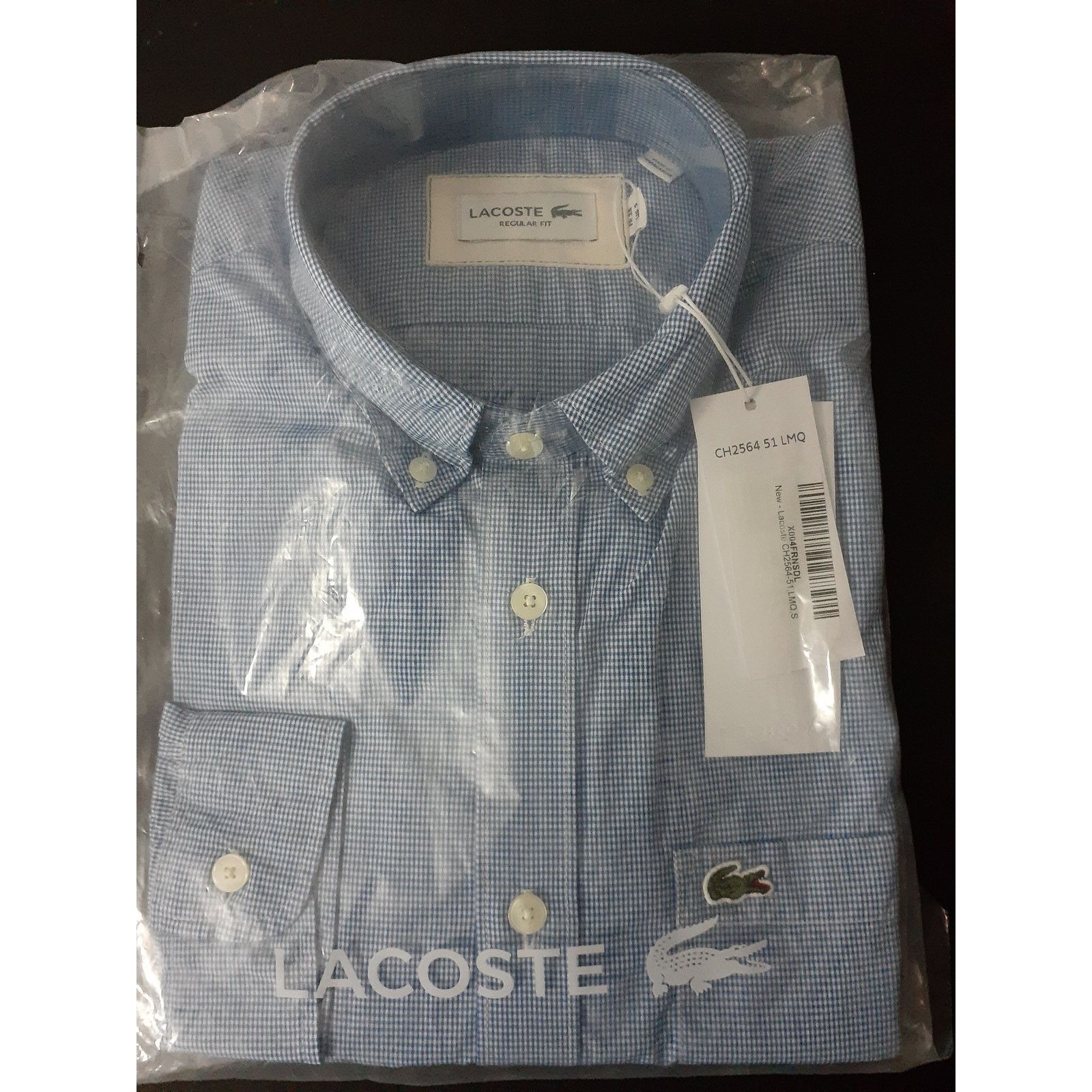 Lacoste Lacoste Men's Long Sleeve Checked Gingham ButtonDown Shirt S Size US S / EU 44-46 / 1 - 2 Thumbnail
