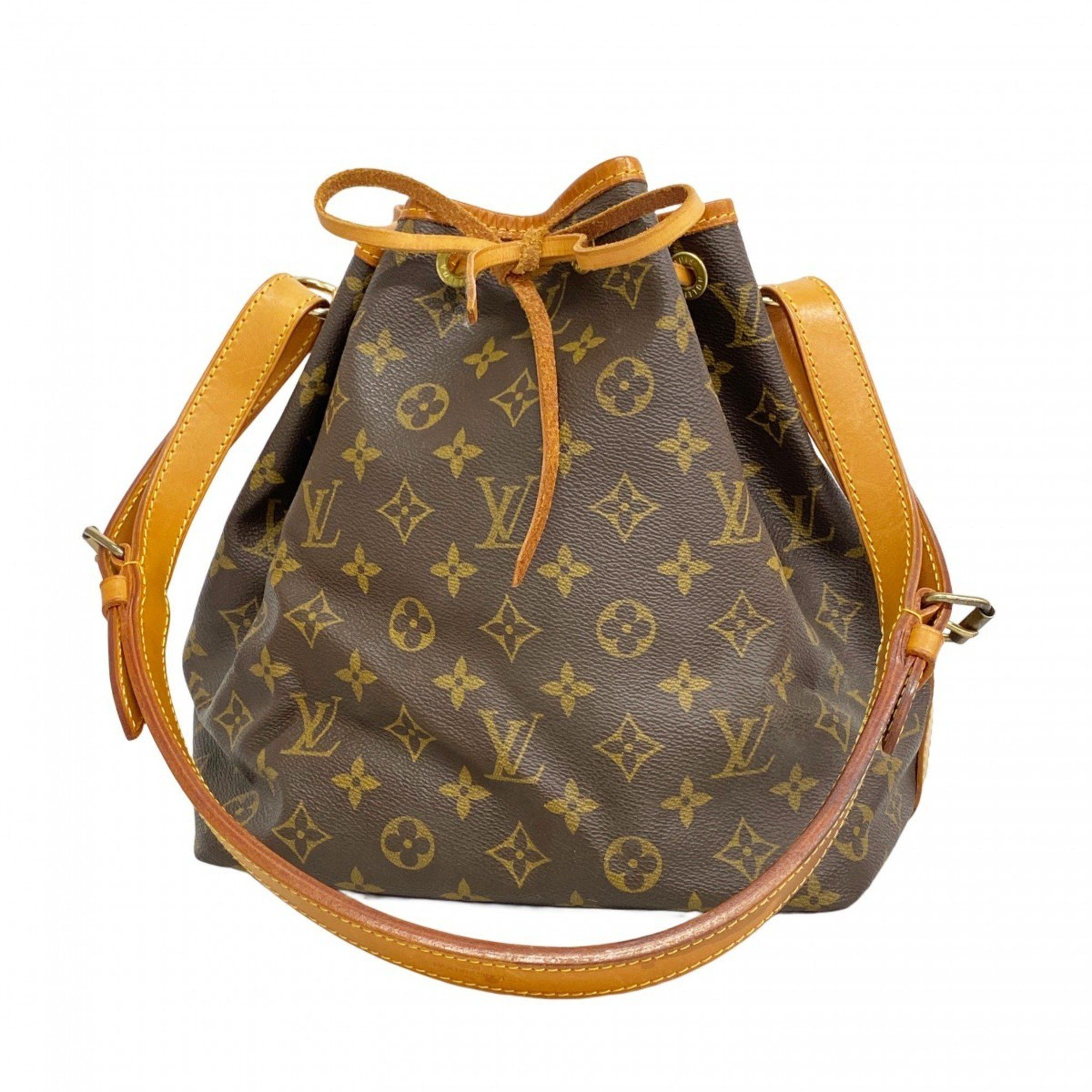 Louis Vuitton Shoulder Bag Monogram Petit Noe M42226 Brown Ladies, Women's