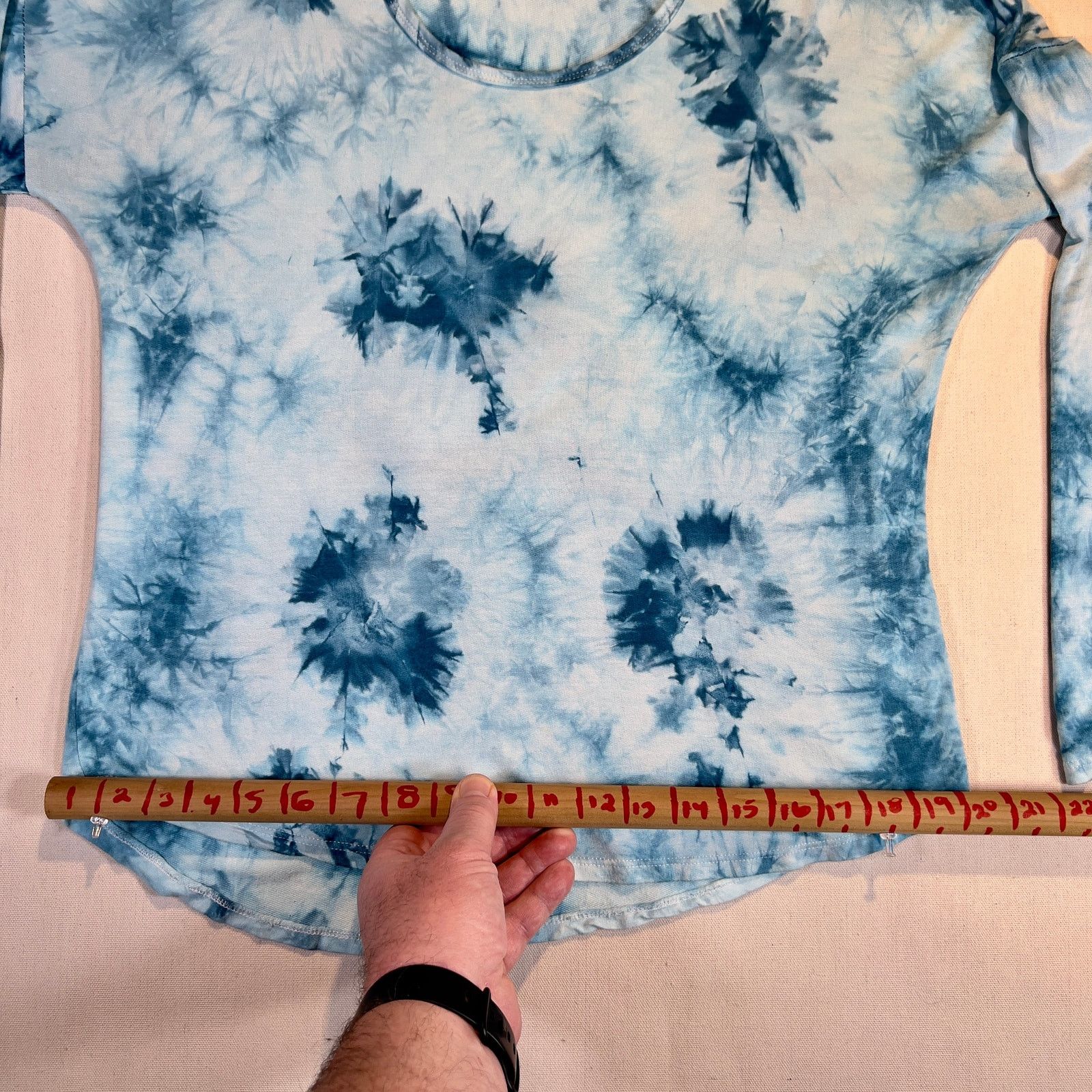 Other Pink Rose Blue Tye Dye Wavy Hem Long Sleeve Shirt Woman's M Size M / US 6-8 / IT 42-44 - 8 Thumbnail