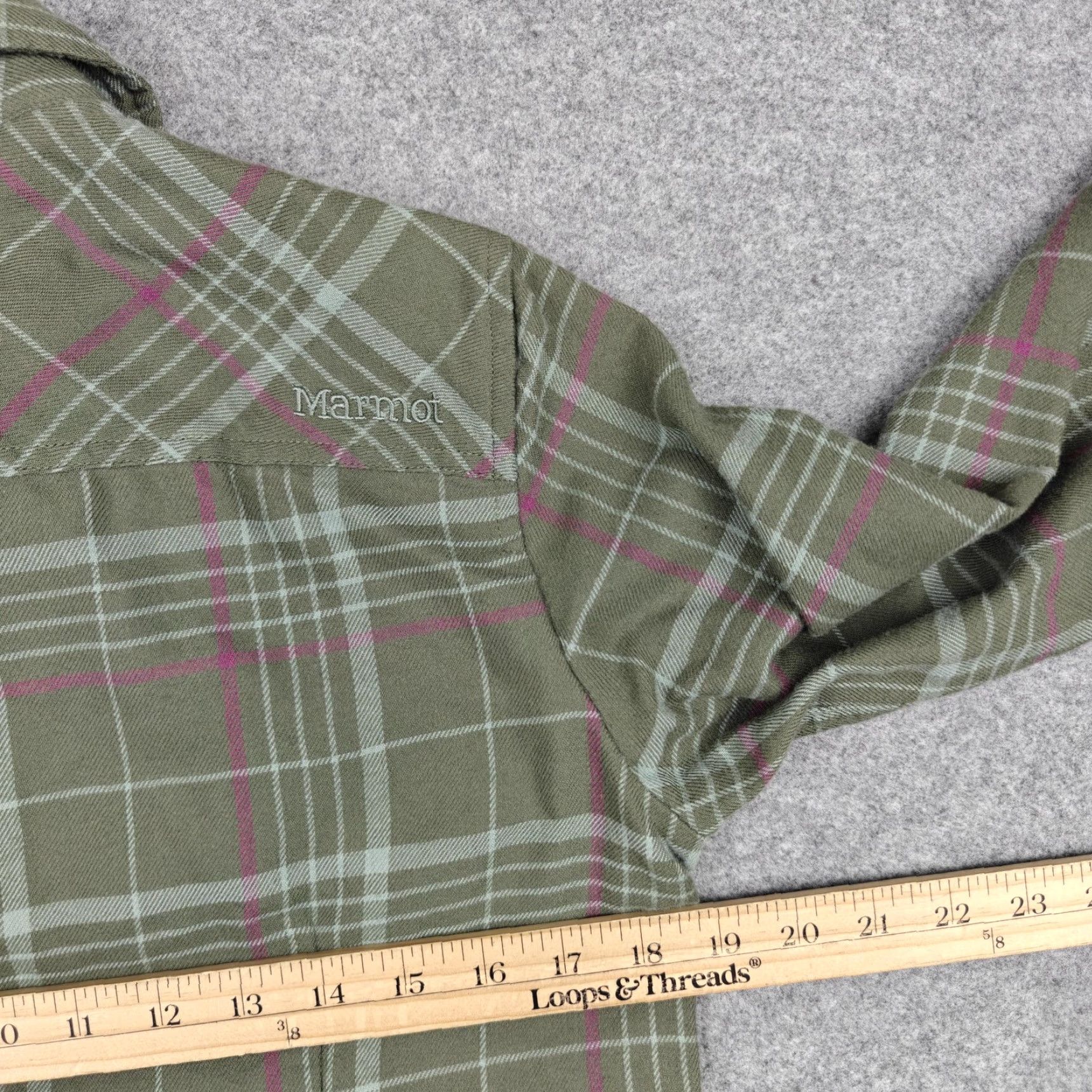 Marmot Marmot Shirt Womens Medium Green Plaid Flannel Button Front Long Sleeve Casual Size M / US 6-8 / IT 42-44 - 6 Thumbnail
