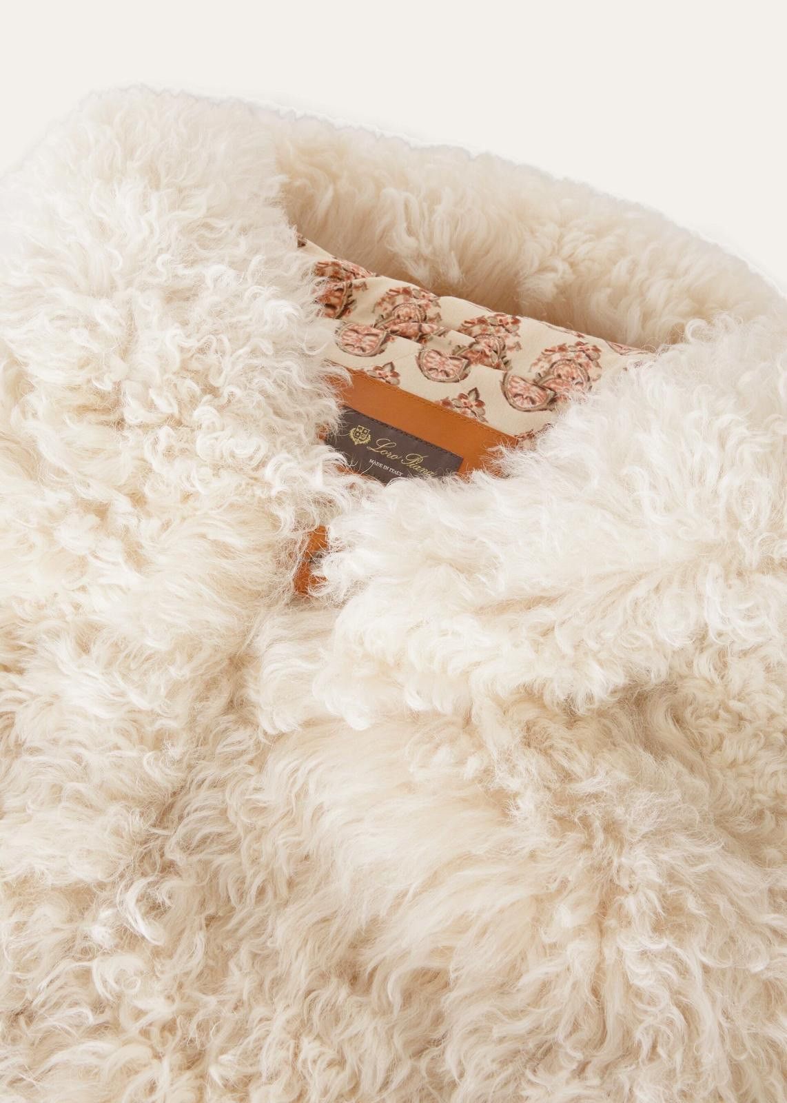 Loro Piana o1srvl11e1224 Shearling Curl Vest in Ivory Size L / US 10 / IT 46 - 5 Thumbnail