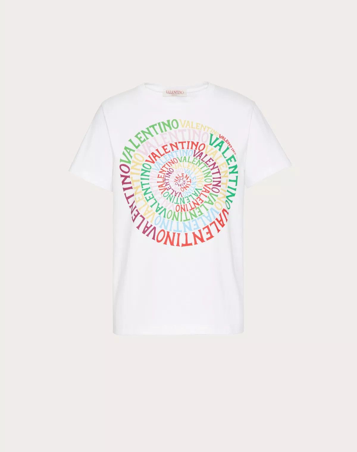Valentino o1s1wg111125 Loop Jersey T-Shirt in White Size XS / US 0-2 / IT 36-38 - 1 Thumbnail