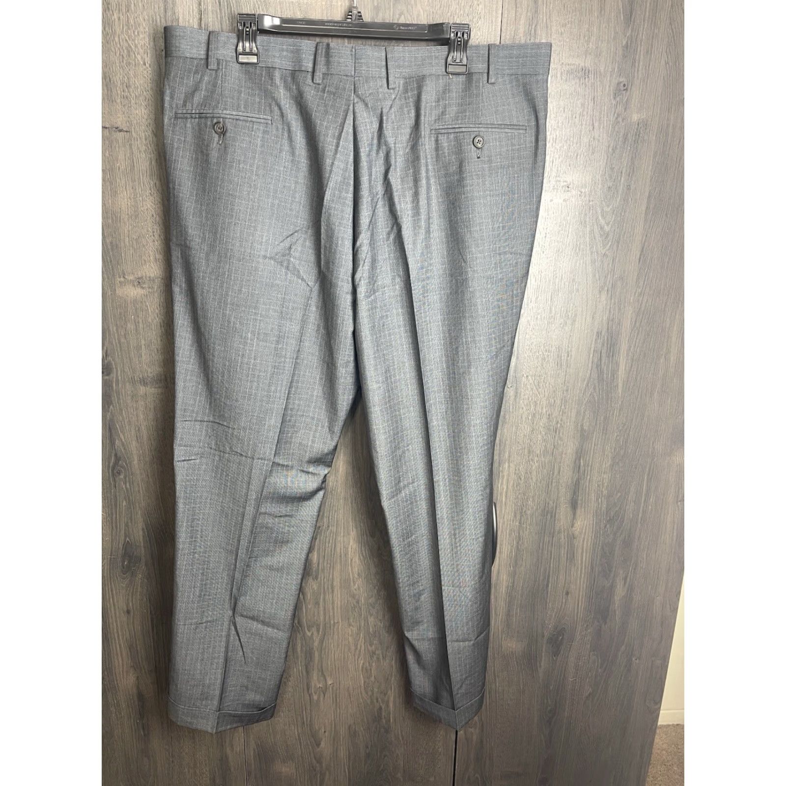 Ralph Lauren Dress Pants 42x30 Charcoal Gray Small Check Plaid Pants Men  Dress Pants Cuffed Pockets