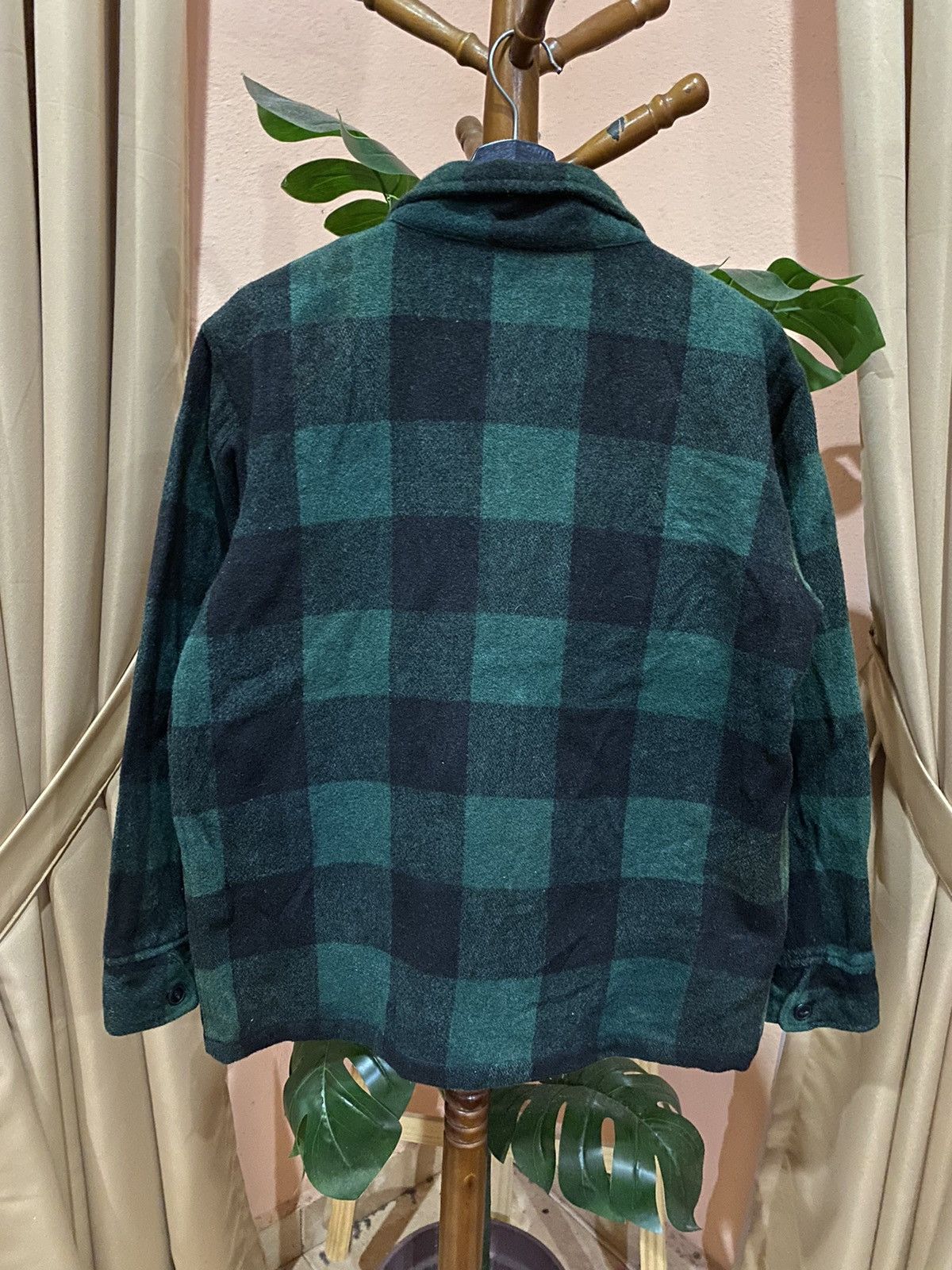 Vintage Vintage Green and Black Buffalo Plaid Wool Blend Zip-Up Size US M / EU 48-50 / 2 - 6 Thumbnail