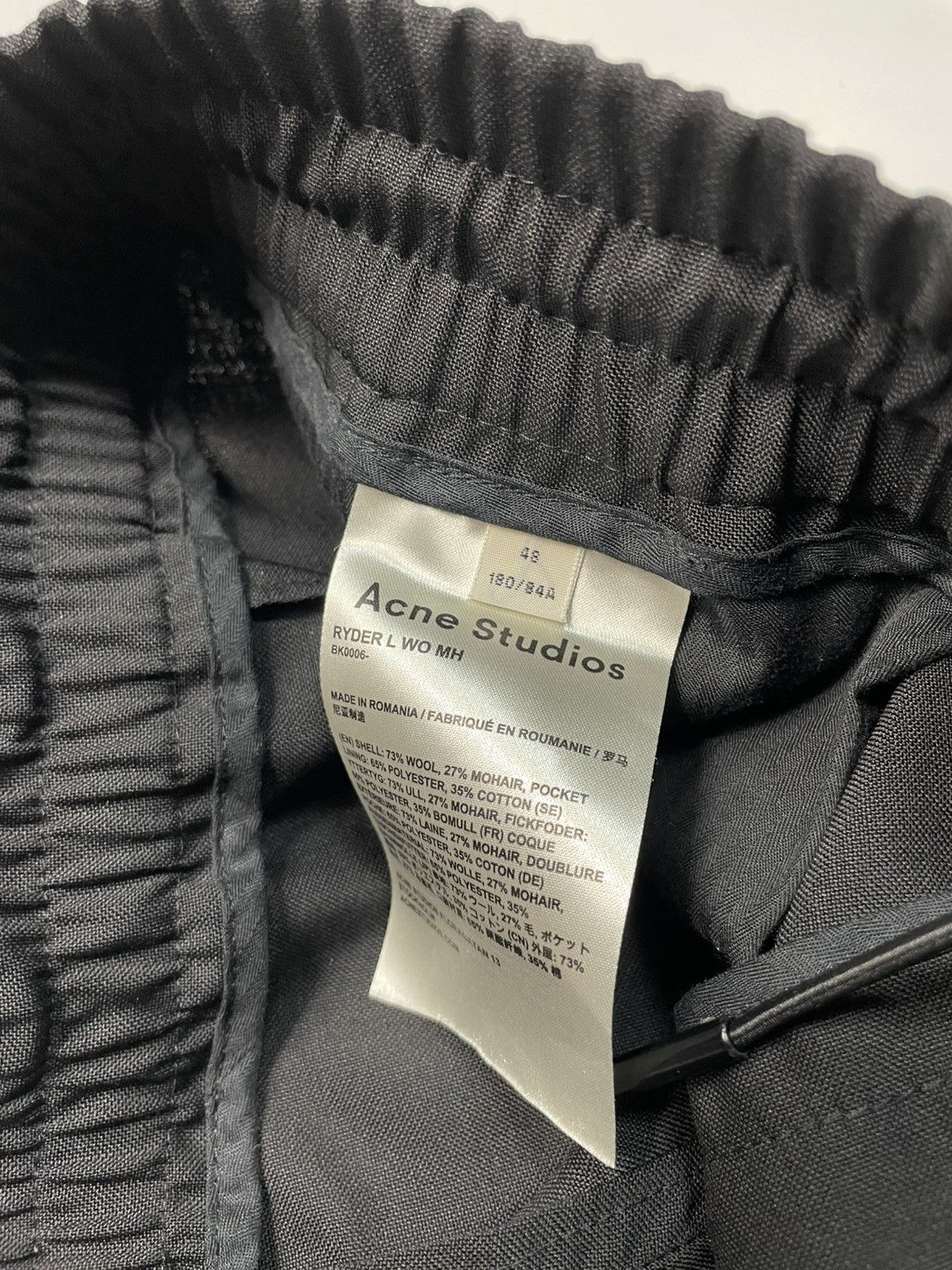 Acne Studios Acne Studios Ryder Mohair Wool Elastic Waist Trousers 48 Size US 32 / EU 48 - 2 Thumbnail