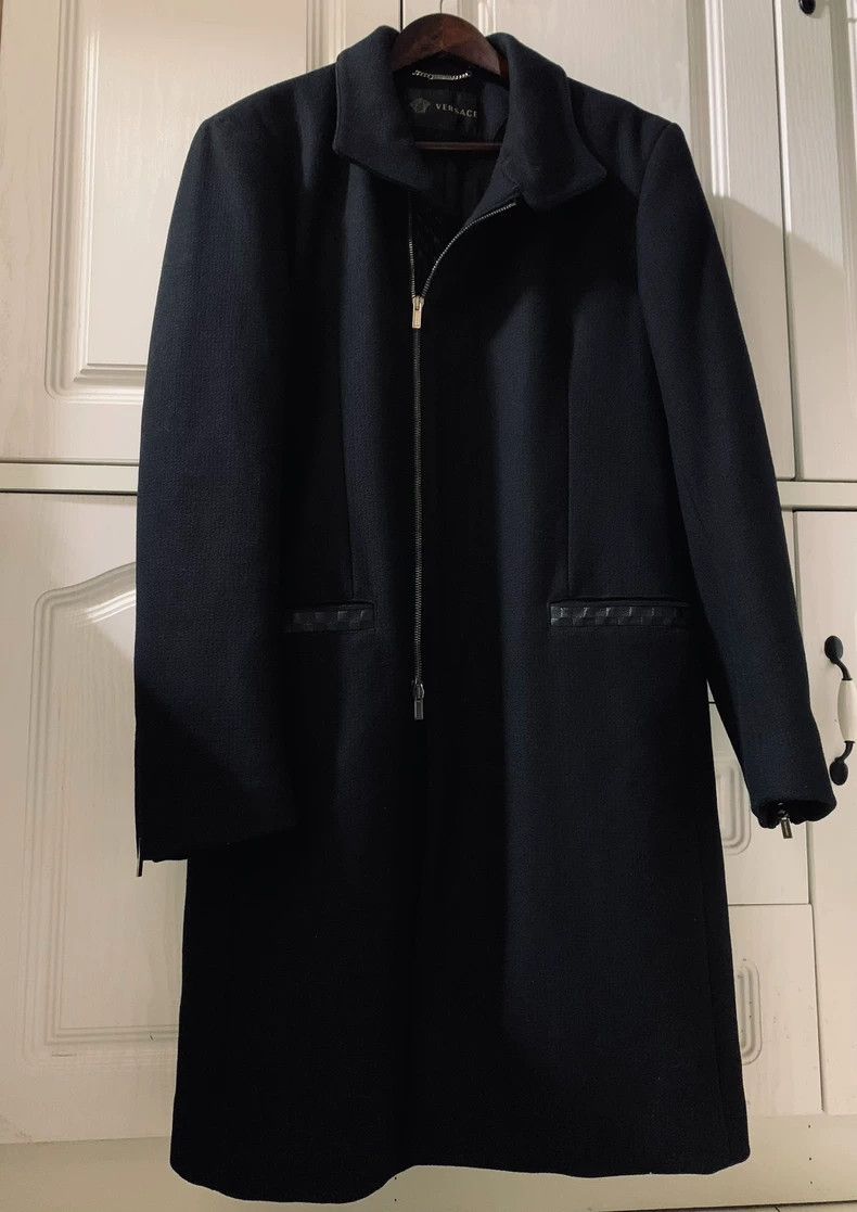 Versace woolen top coat wool coat