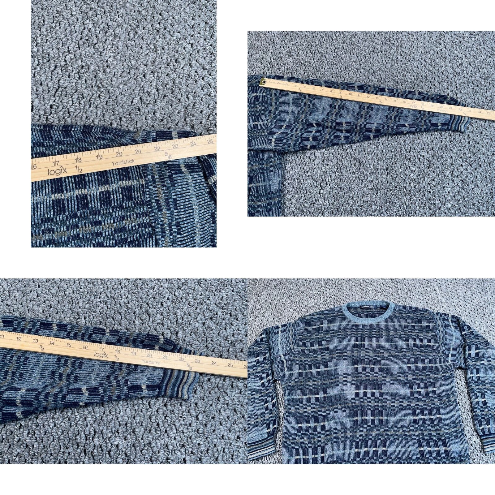 Vintage VINTAGE Northern Isles Sweater Adult Large Gray Lightweight Knit Geometric 80s 90s Mens Pullover Crew Neck Size US L / EU 52-54 / 3 - 8 Thumbnail