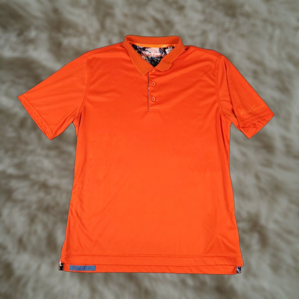 Robert Graham Robert Graham Polo Shirt Mens Large Orange Polyester Golf Short Sleeve Size US L / EU 52-54 / 3 - 1 Thumbnail