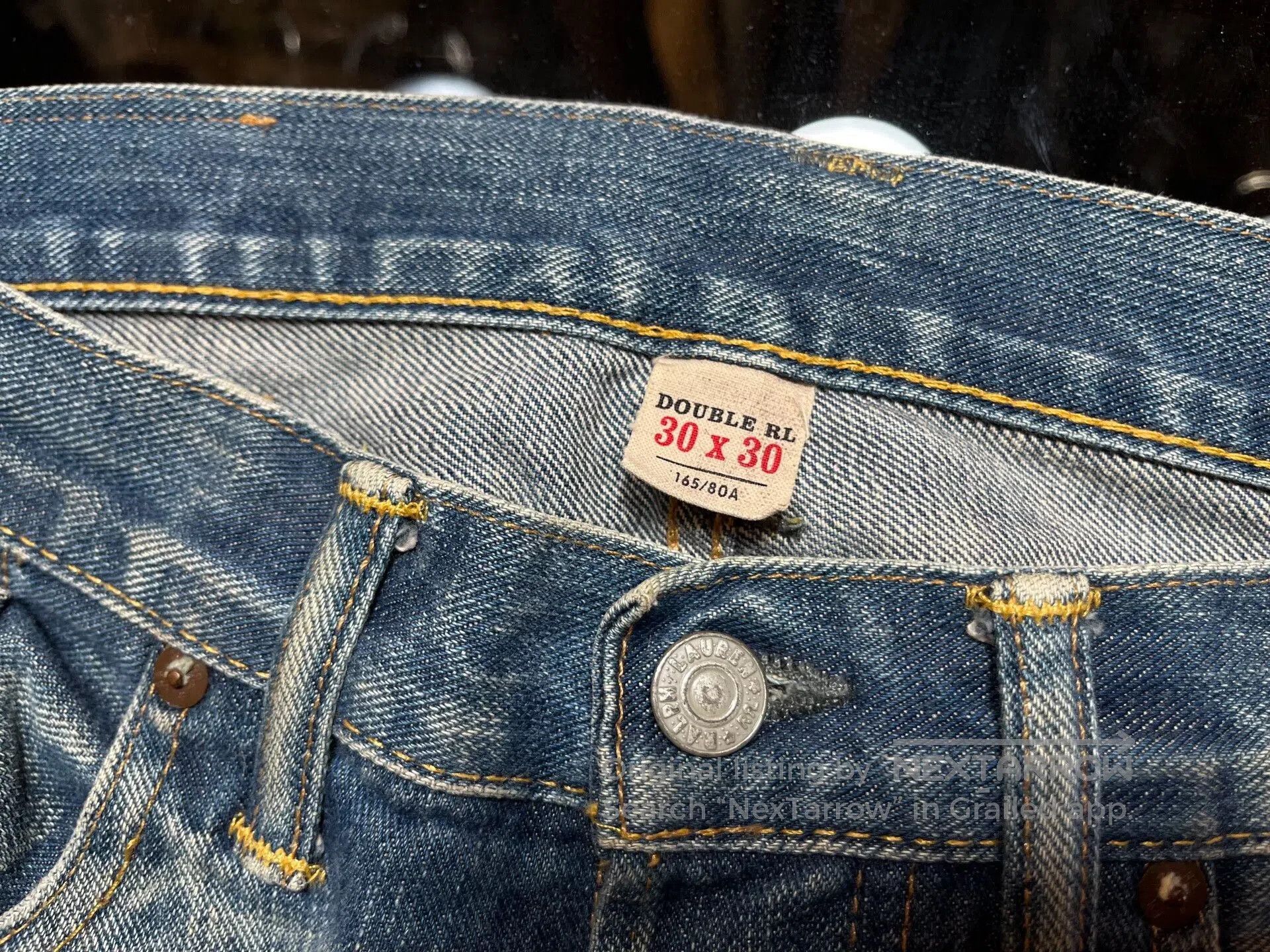 RRL Ralph Lauren distressed vintage wash jeans by rrl. Size US 30 / EU 46 - 3 Thumbnail
