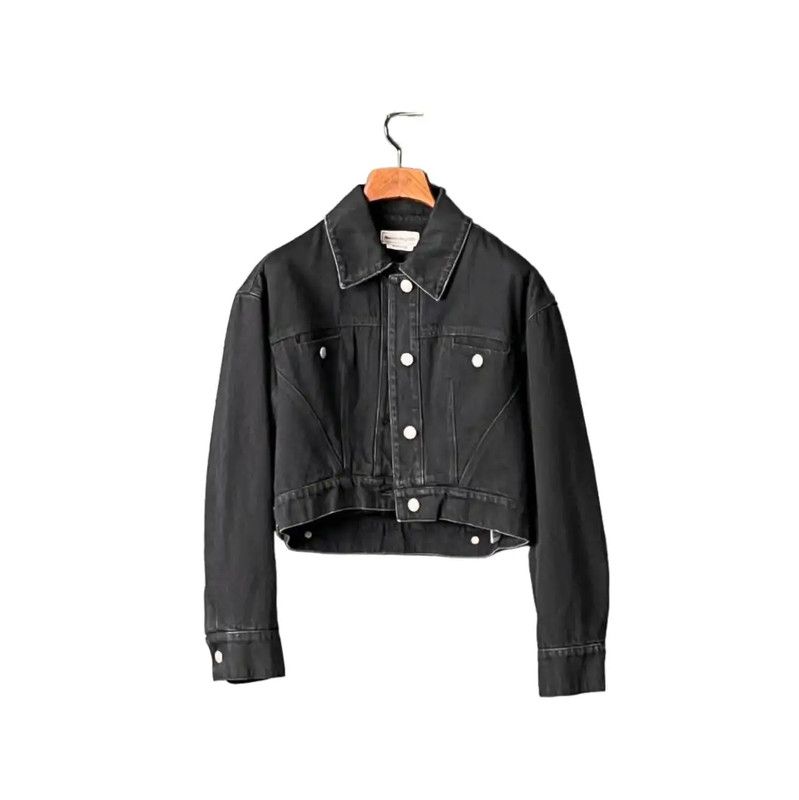 Alexander McQueen Alexander McQueen Black Cotton Women's Jacket 0089 Size L / US 10 / IT 46 - 1 Thumbnail