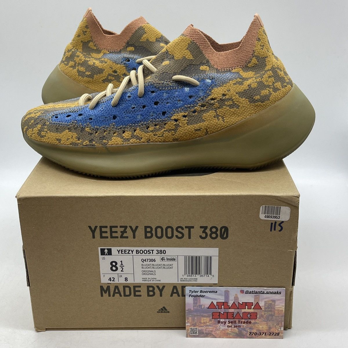 Adidas Yeezy boost 380 blue oat non reflective Size US 8.5 / EU 41-42 - 9 Thumbnail