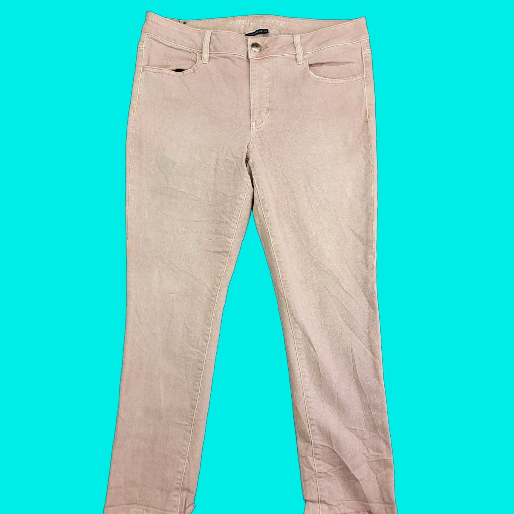 American Eagle Outfitters American Eagle Outfitters Jegging crop Super Stretch Jeans Womens 14 Reg salmon Size 36" / US 14 / IT 50 - 1 Thumbnail