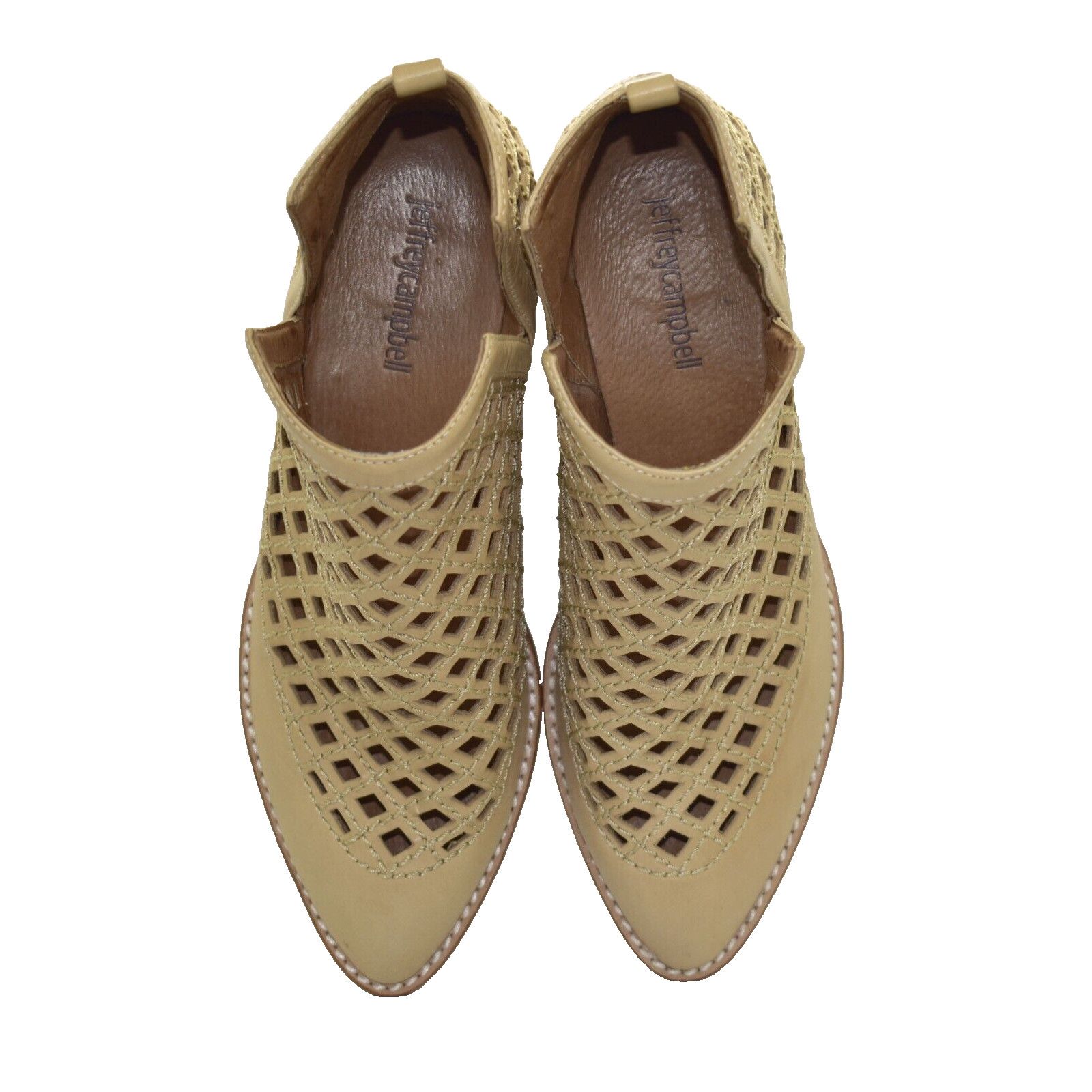 Jeffrey Campbell JEFFREY CAMPBELL Beige Taggart Open Weave Ankle Bootie 6.5 Size US 6.5 / IT 36.5 - 3 Thumbnail